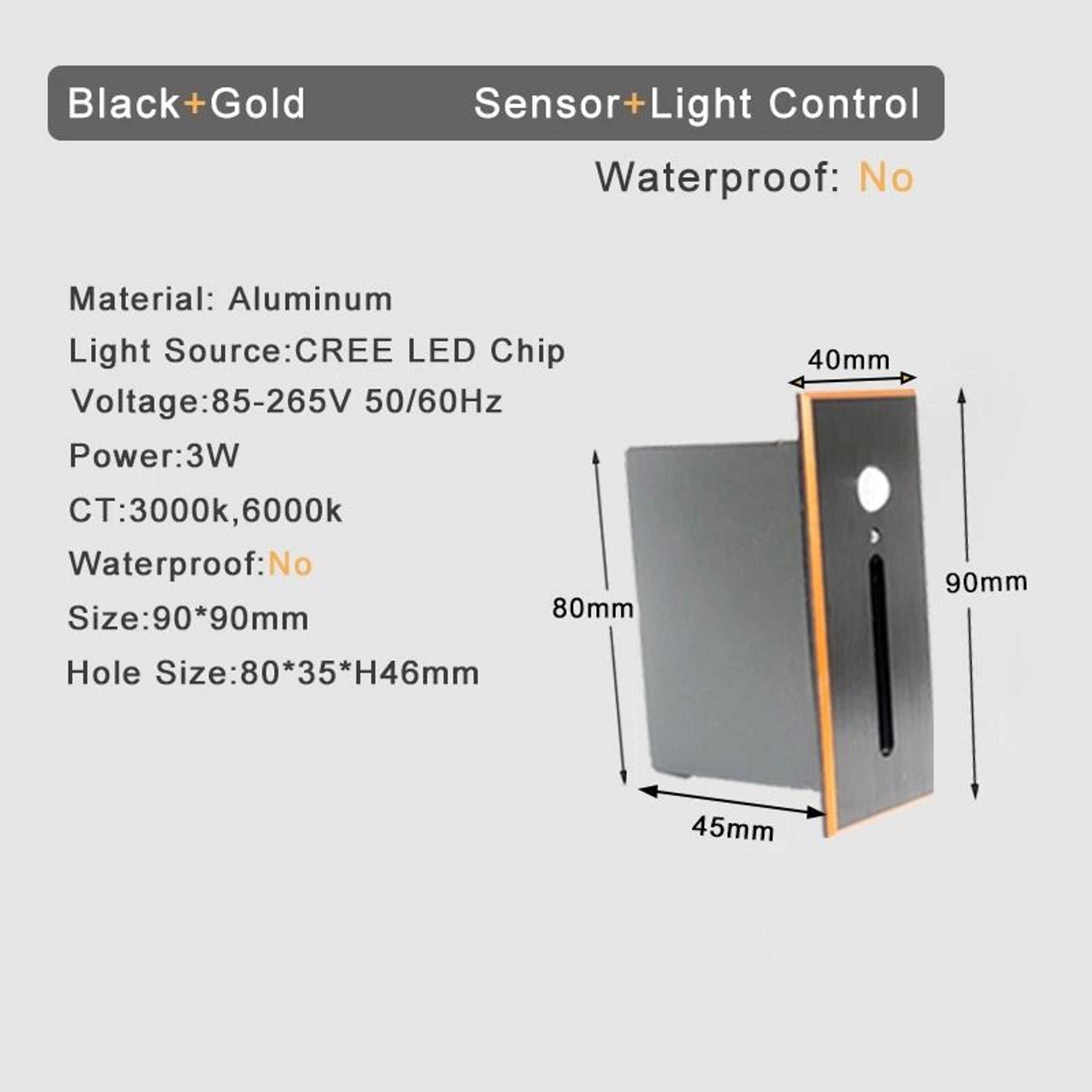 3W Recessed LED Motion Sensor Stair Step Light For Indoor Use 1