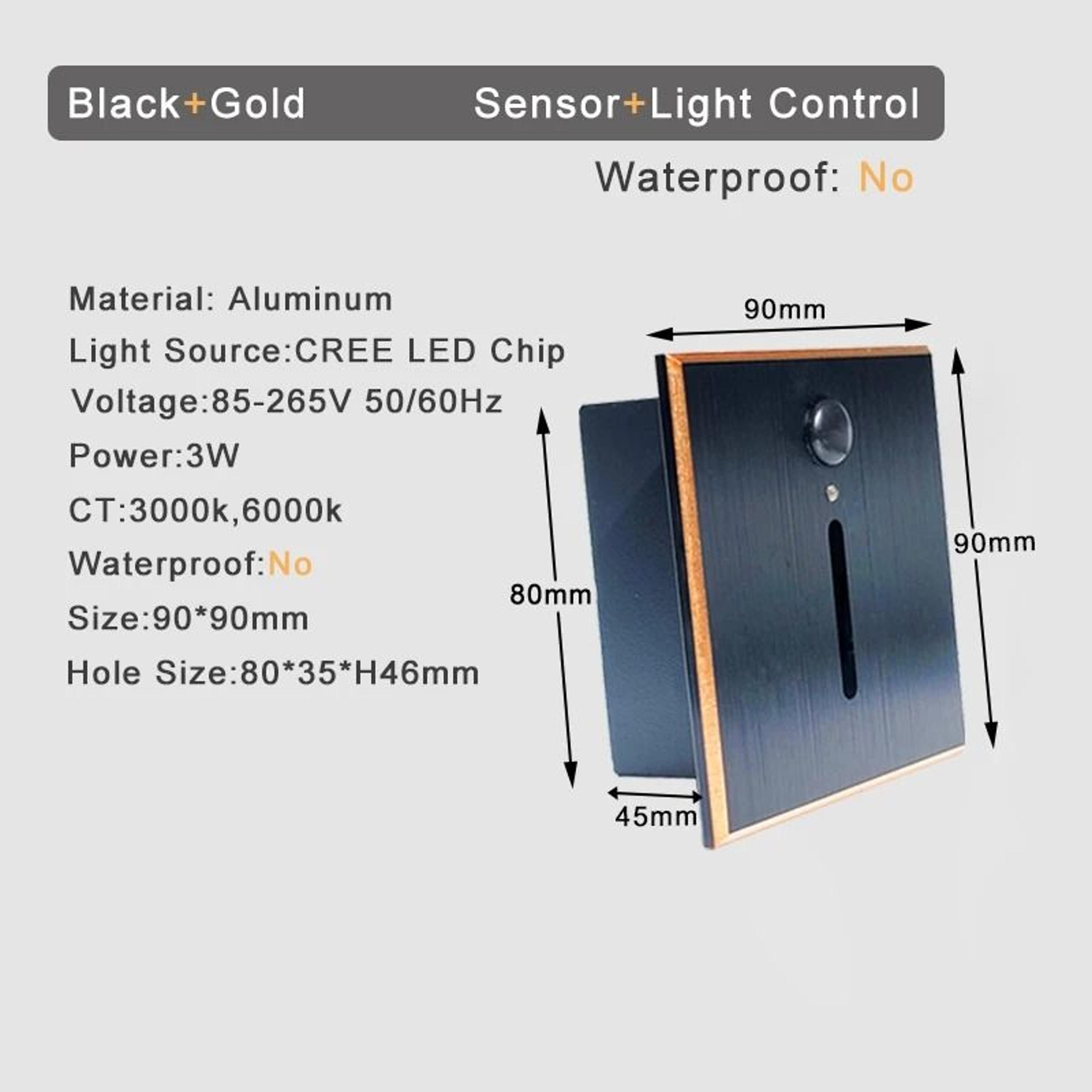 3W Recessed LED Motion Sensor Stair Step Light For Indoor Use 3