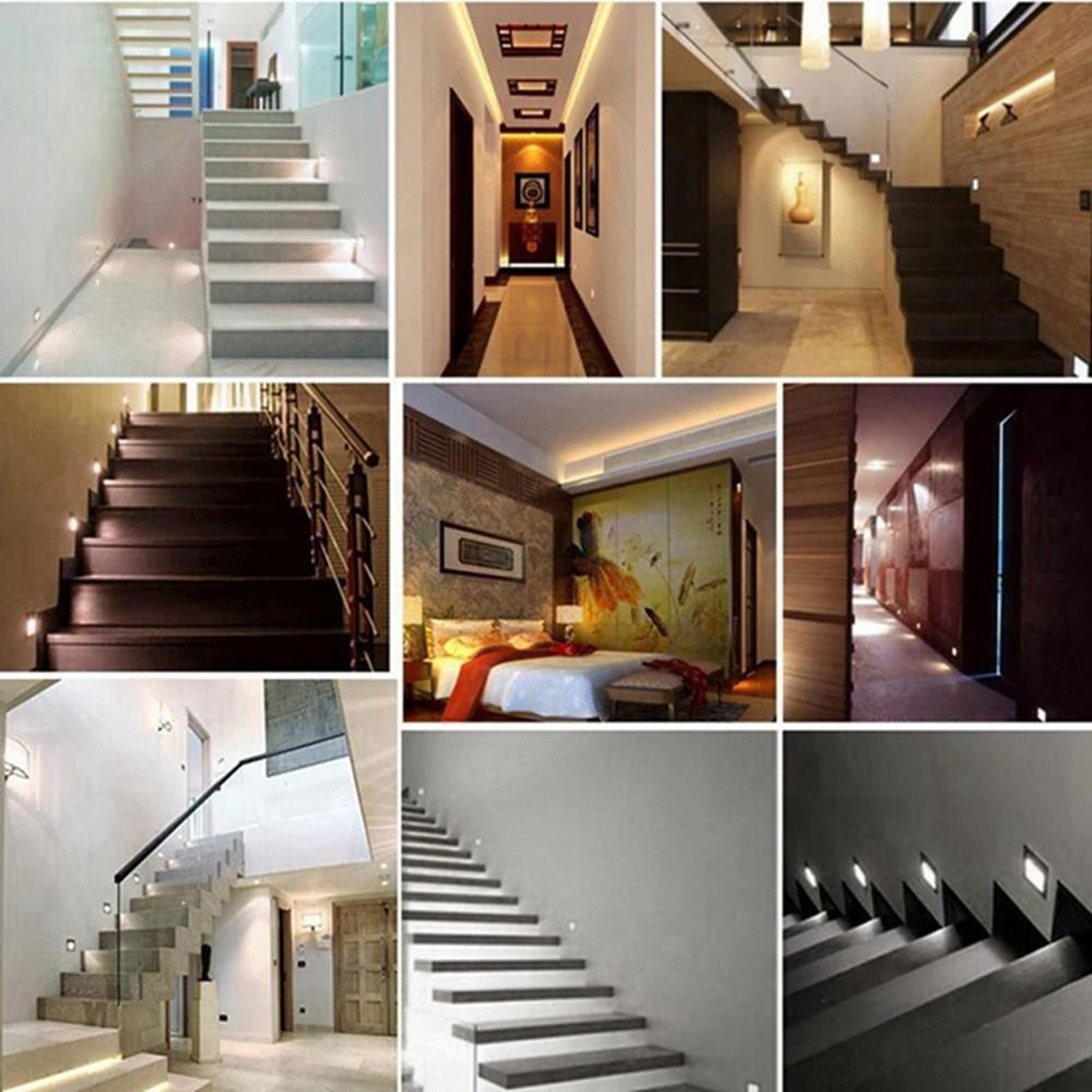 Round Recessed LED Motion Sensor Stair Step Wall Light 12