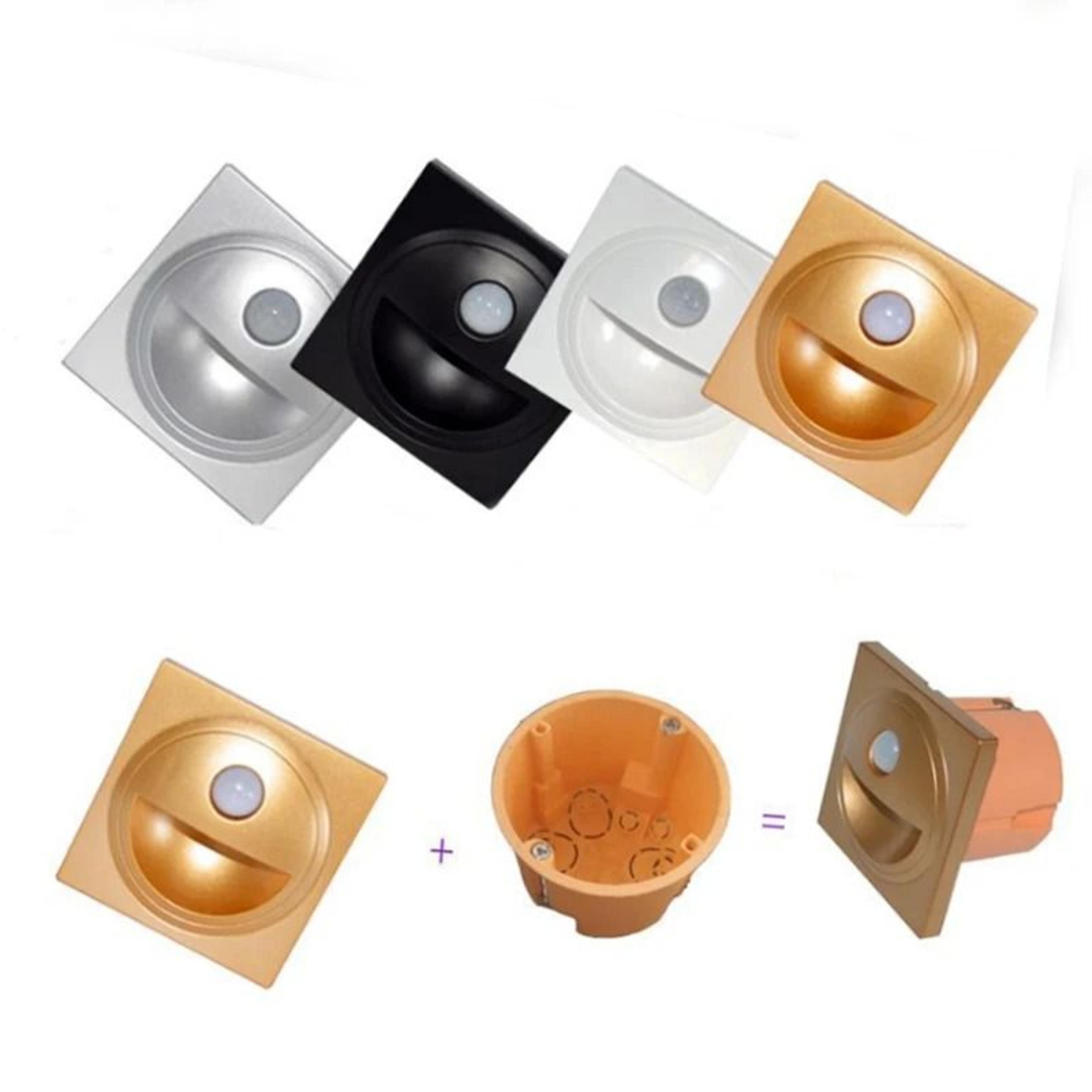round recessed led motion sensor stair step wall light