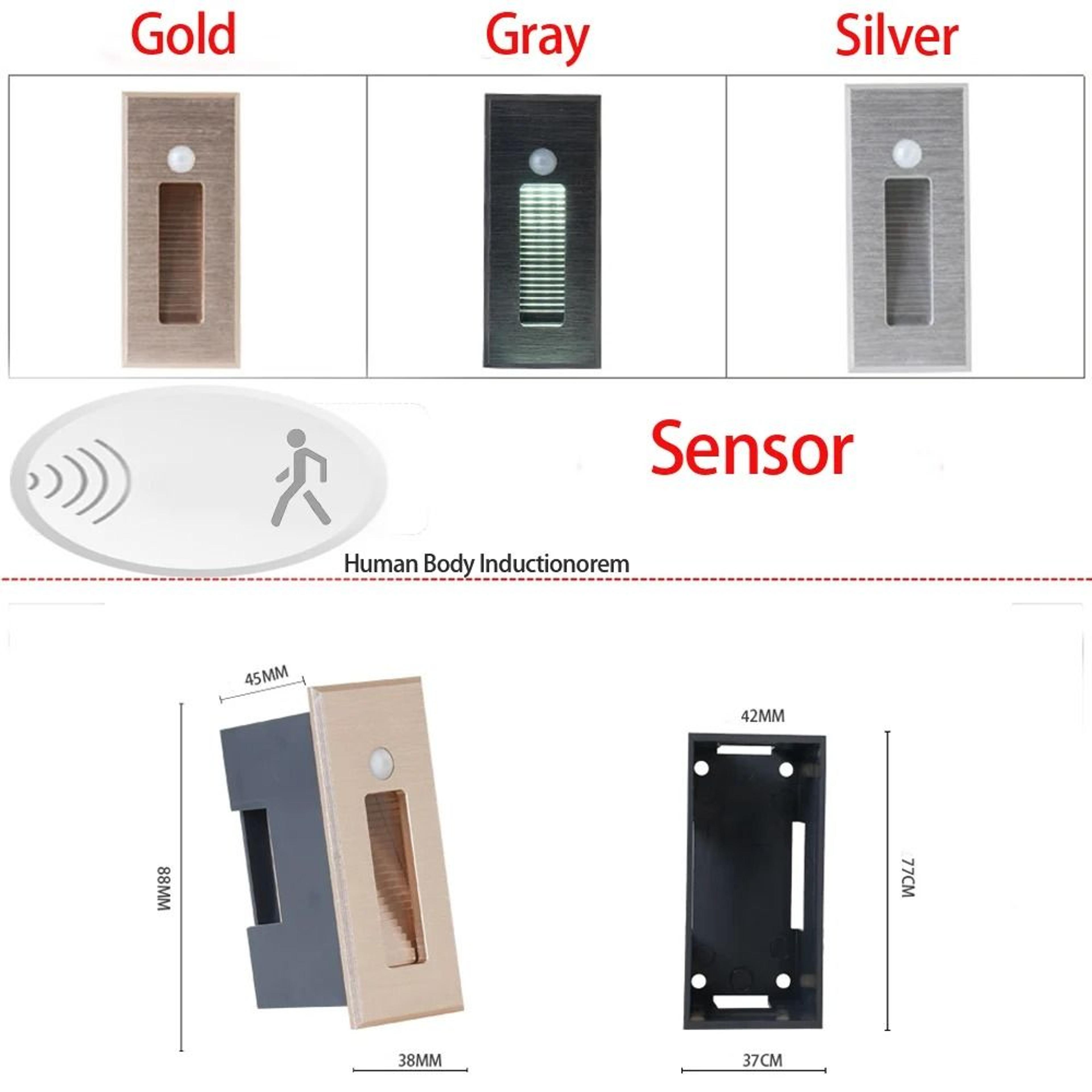 3W Recessed LED Motion Sensor Stair Step Wall Light For Indoor Use 12