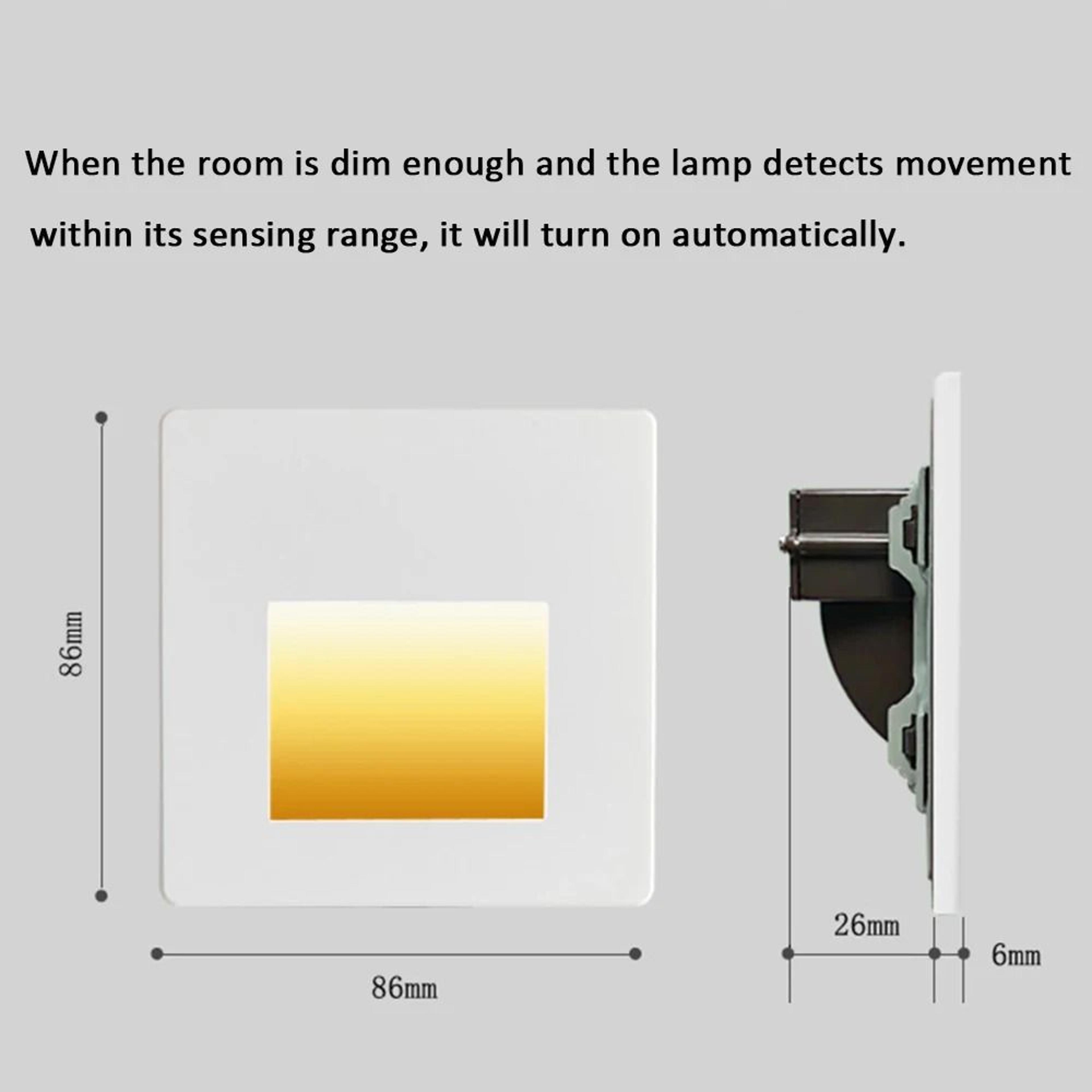 220V Recessed LED Radar Motion Sensor Stair Step Wall Light 18