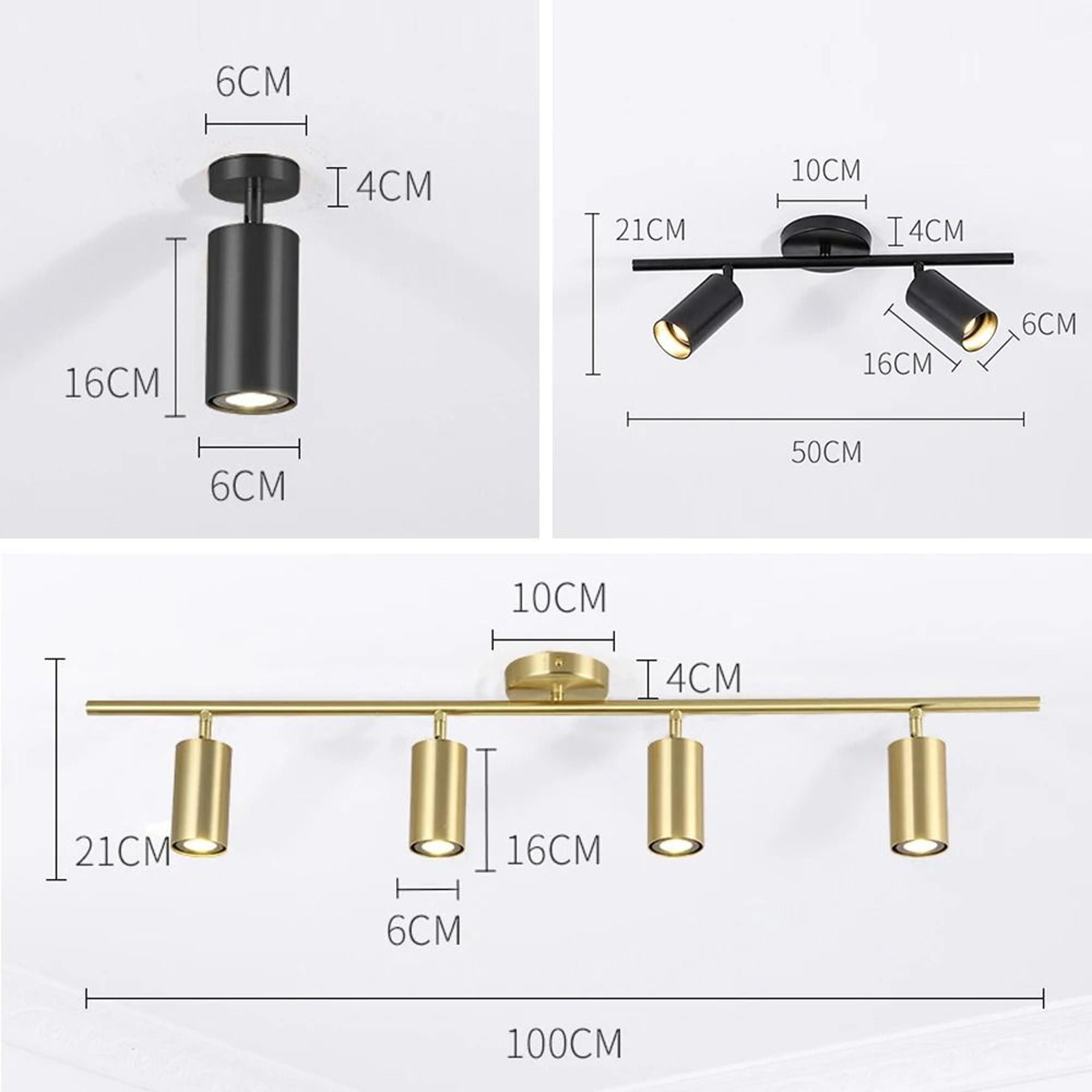 Gold Double Or Triple Head LED Surface Mounted Ceiling Spotlight 9