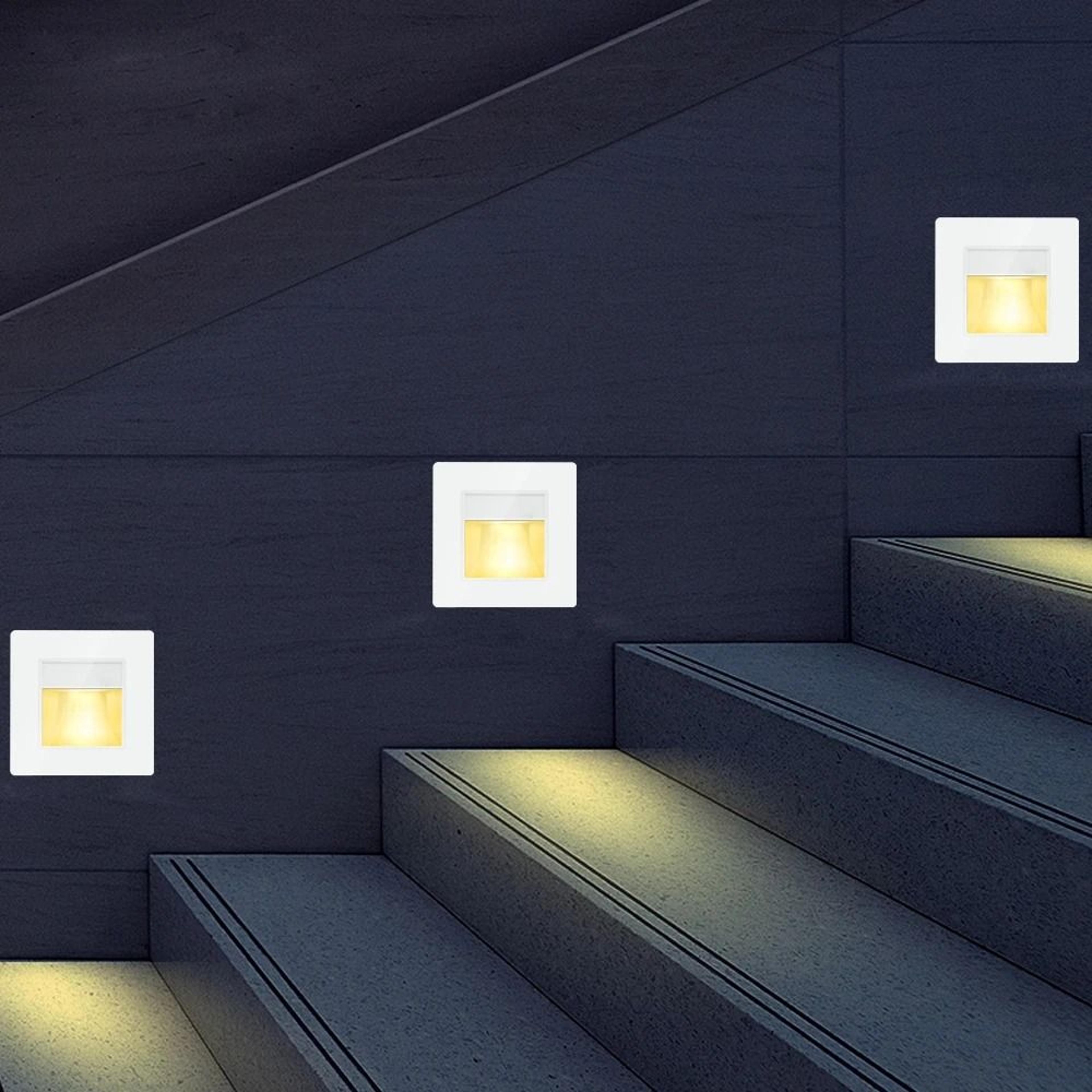 2w recessed led motion sensor stair step wall light with mounting box