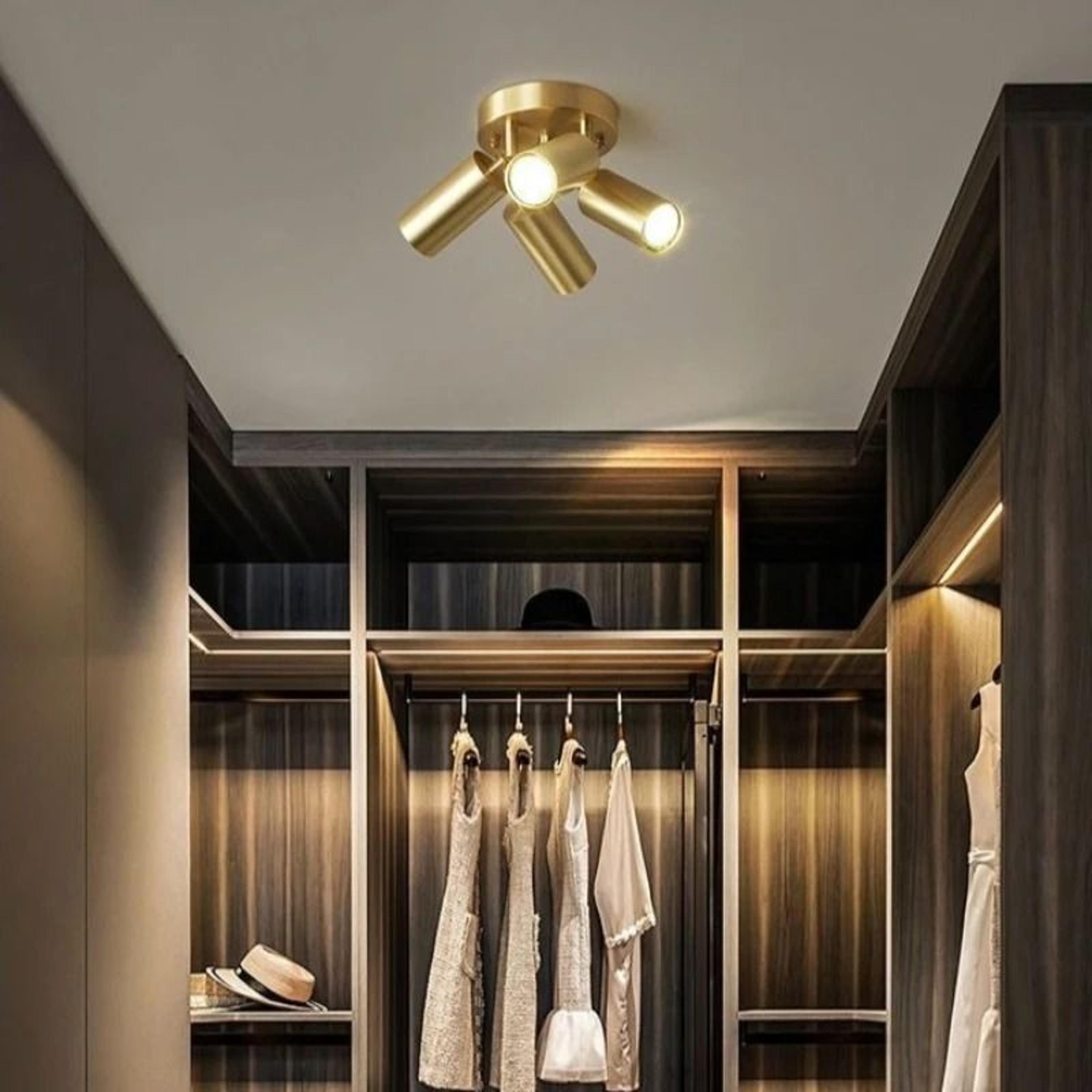 Luxury Copper Finish Adjustable GU10 Ceiling Spotlight For Hallway And Cloakroom 6