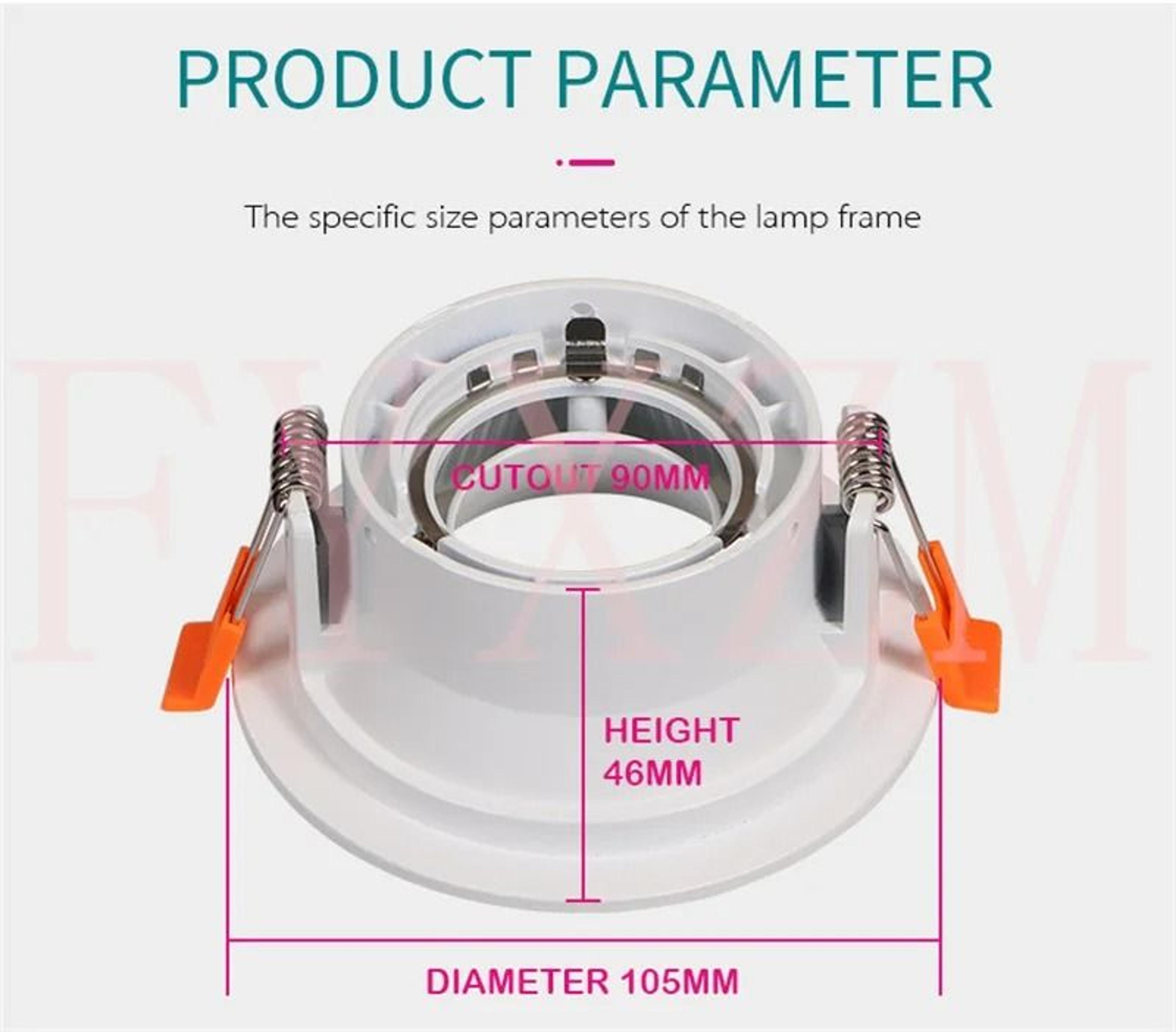 Round Recessed GU10 MR16 Ceiling Spotlight Frame In Black Or White 6