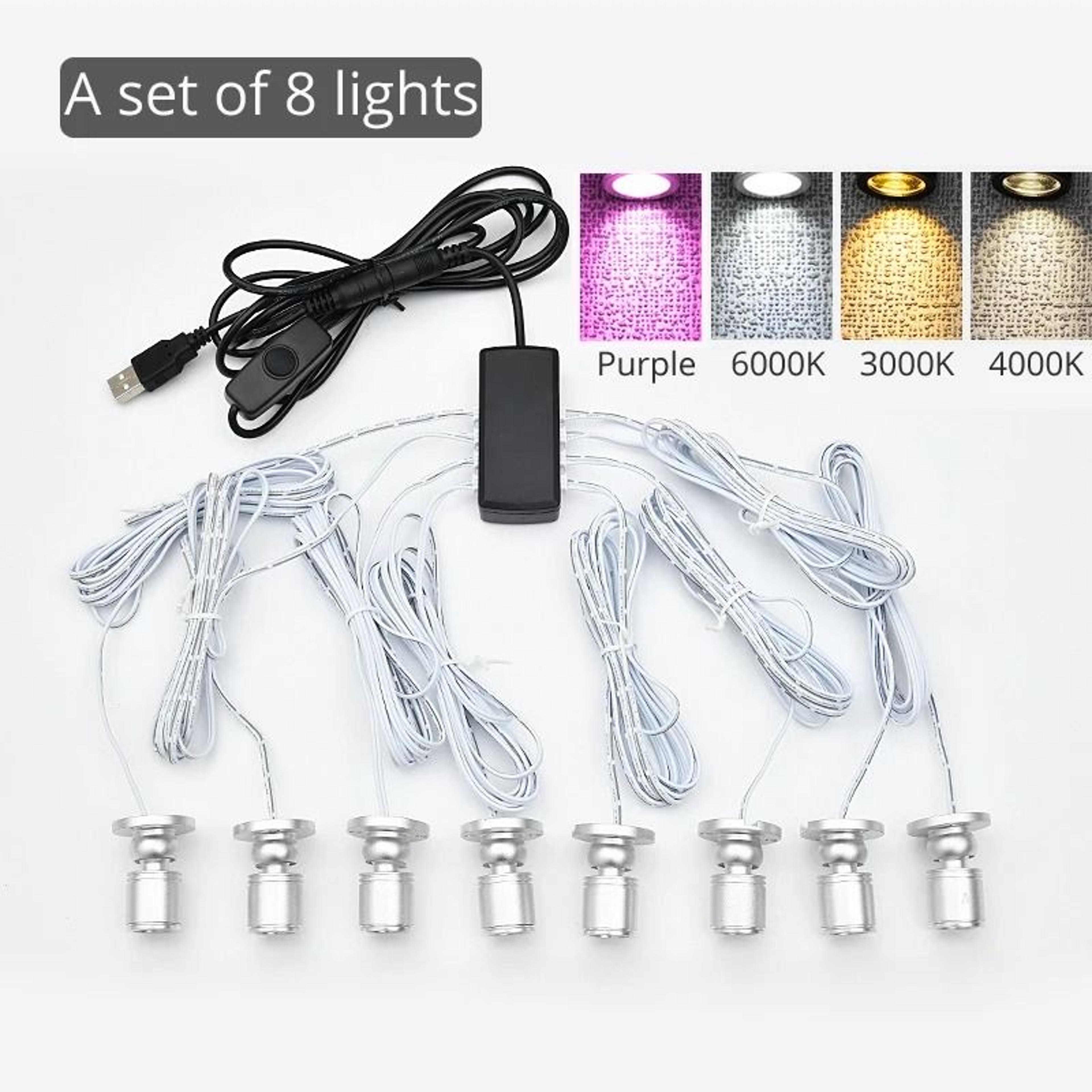 5V USB Mini LED Swivel Spotlights With Dimming Switch For Cabinet And Display Lighting 13