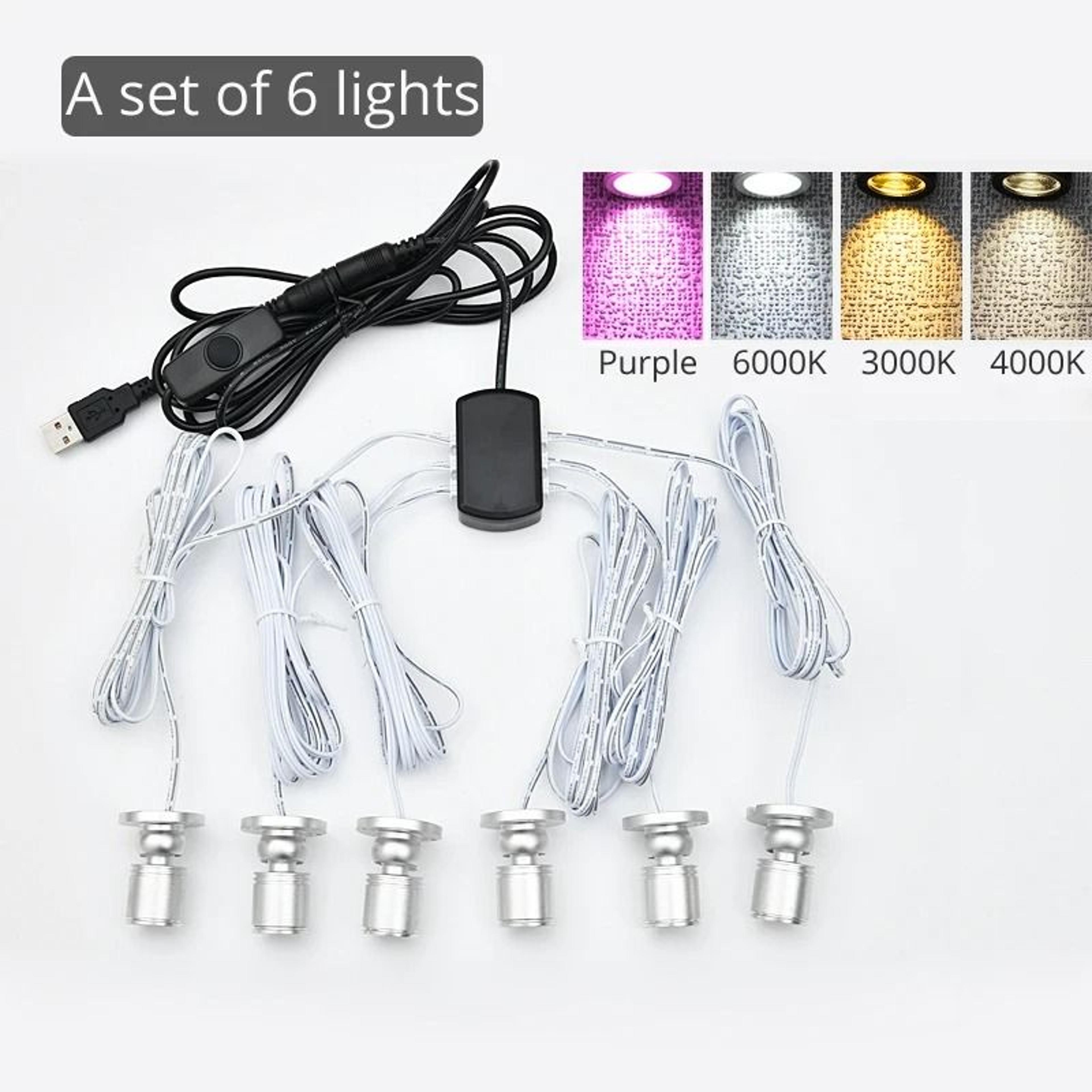5V USB Mini LED Swivel Spotlights With Dimming Switch For Cabinet And Display Lighting 9