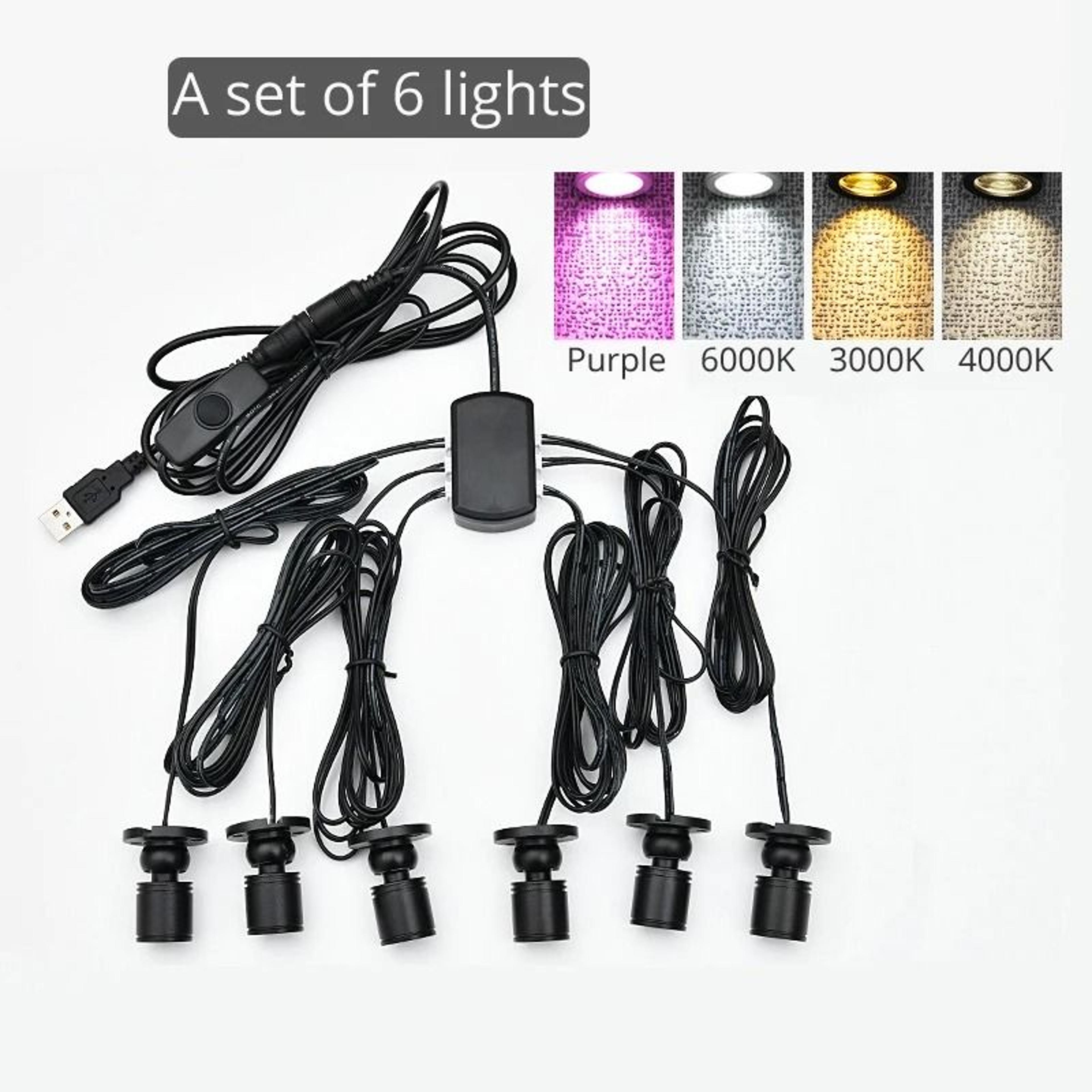 5V USB Mini LED Swivel Spotlights With Dimming Switch For Cabinet And Display Lighting 8