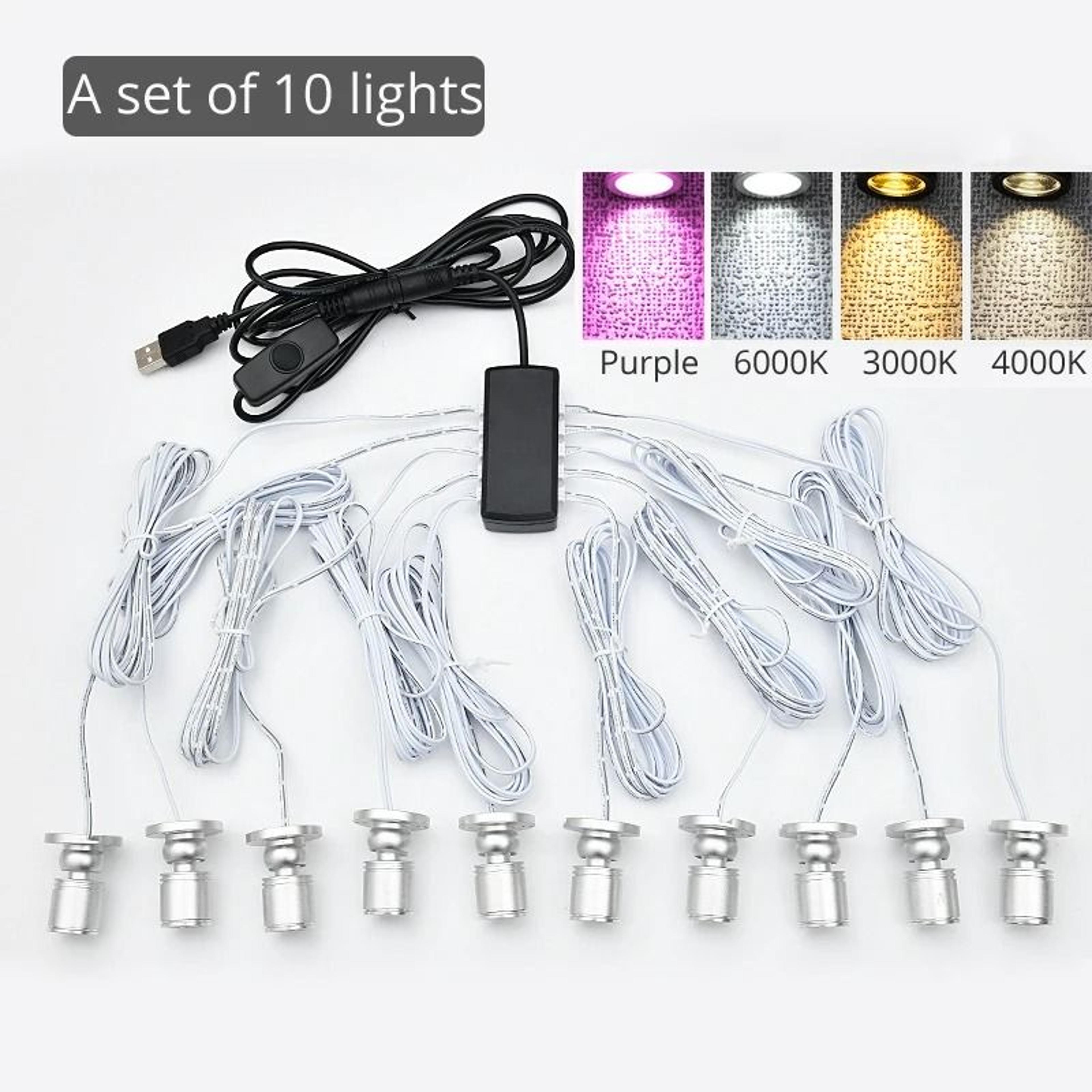5V USB Mini LED Swivel Spotlights With Dimming Switch For Cabinet And Display Lighting 16