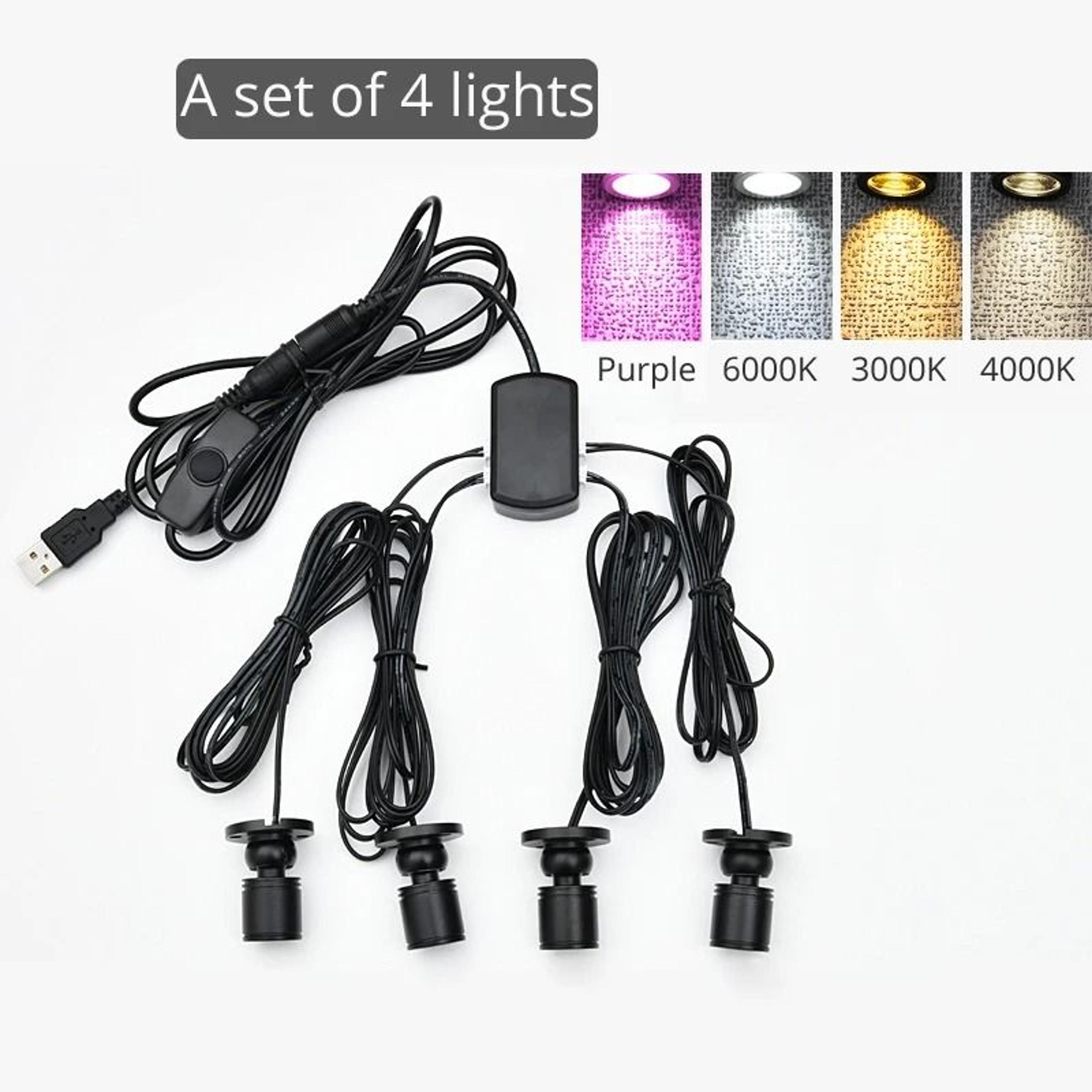 5V USB Mini LED Swivel Spotlights With Dimming Switch For Cabinet And Display Lighting 6