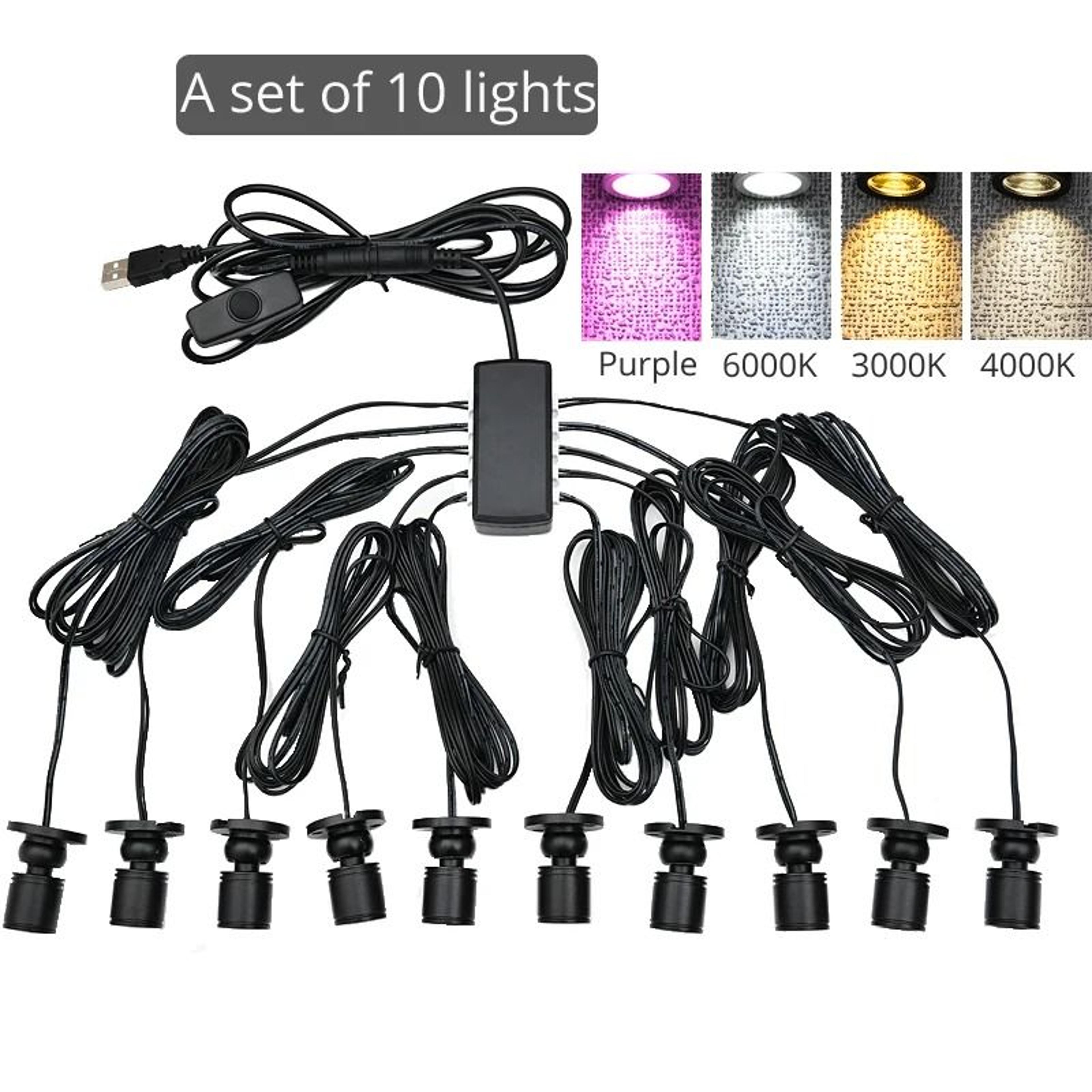 5V USB Mini LED Swivel Spotlights With Dimming Switch For Cabinet And Display Lighting 15