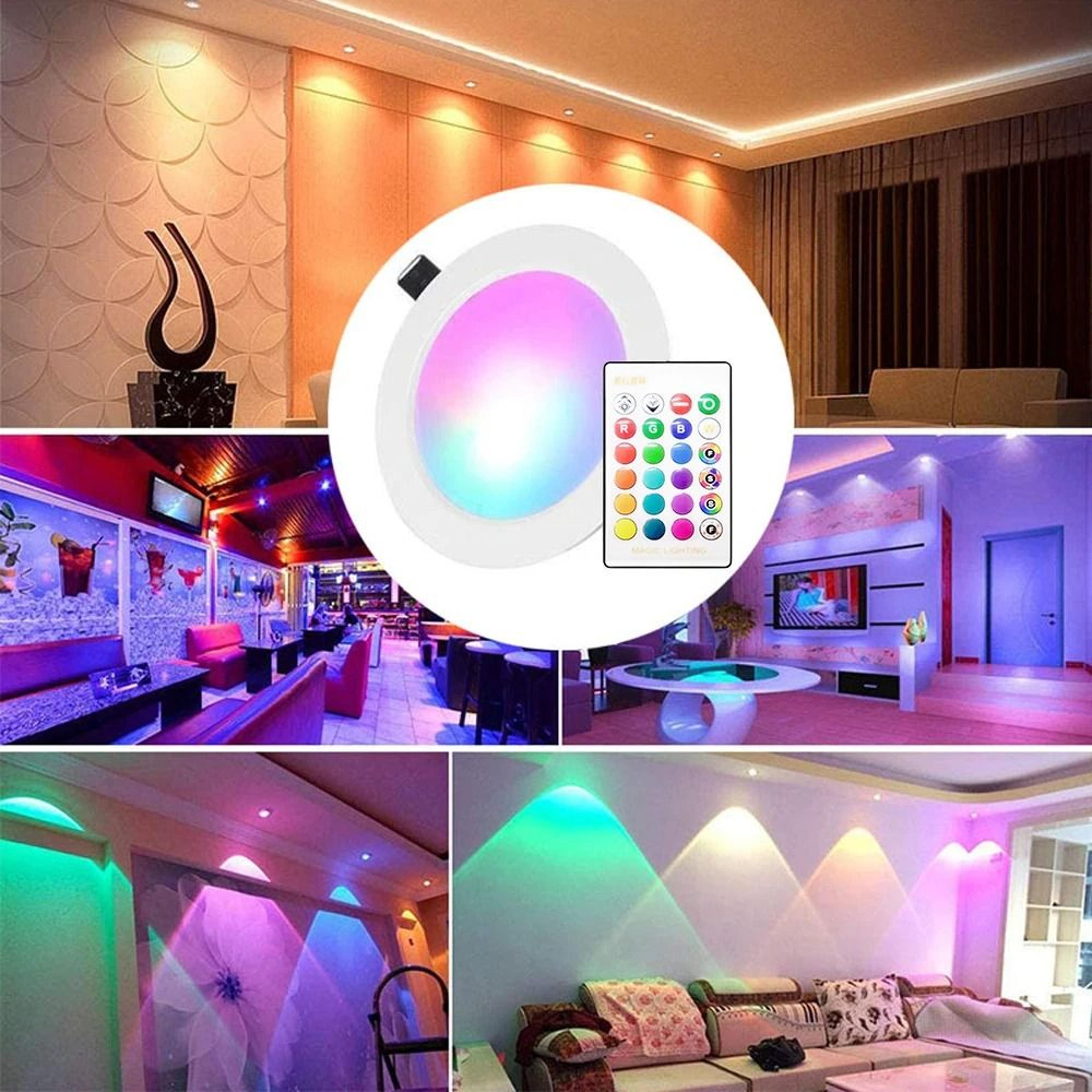 12W Dimmable RGBW LED Recessed Ceiling Downlight With Remote Control 4