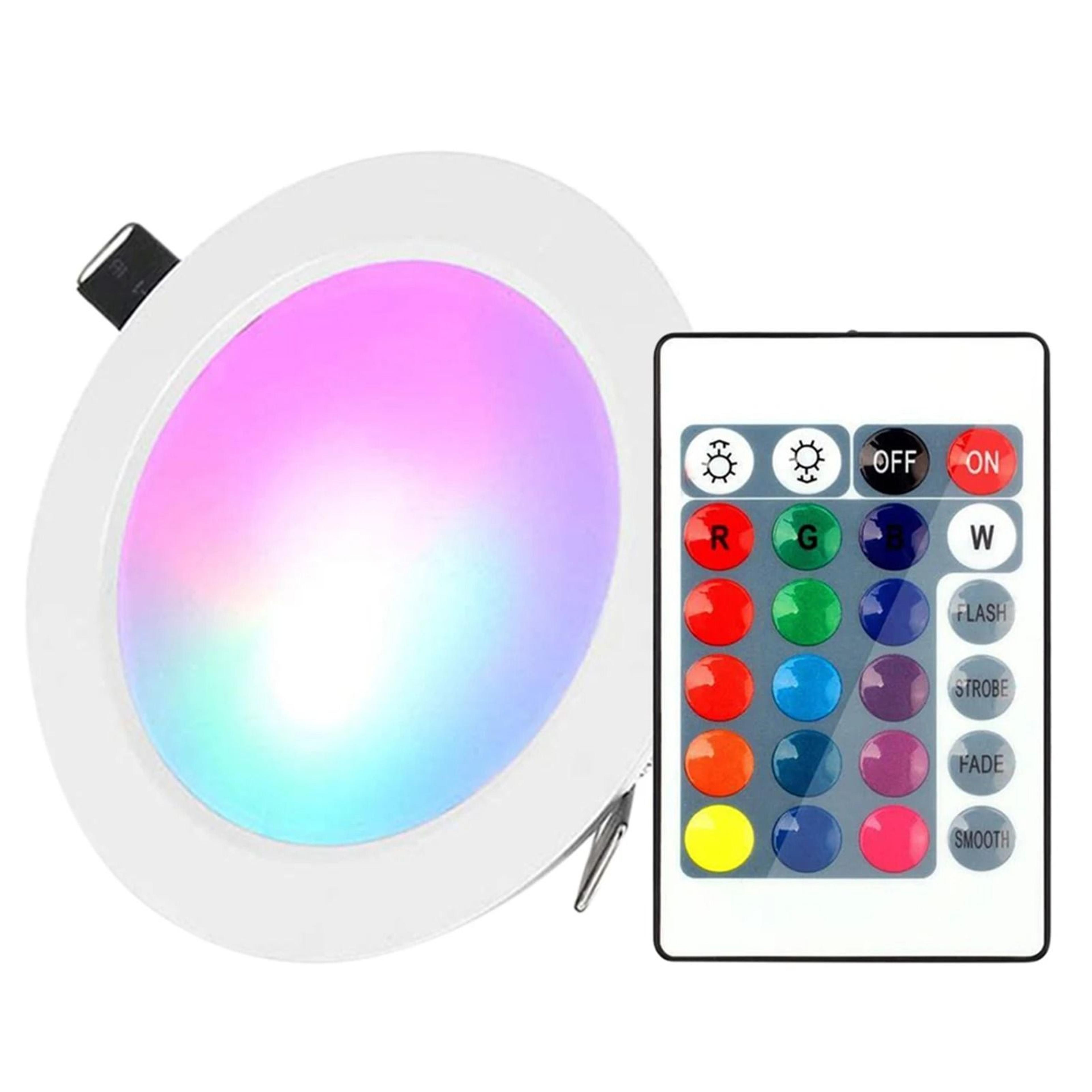 12W Dimmable RGBW LED Recessed Ceiling Downlight With Remote Control 7