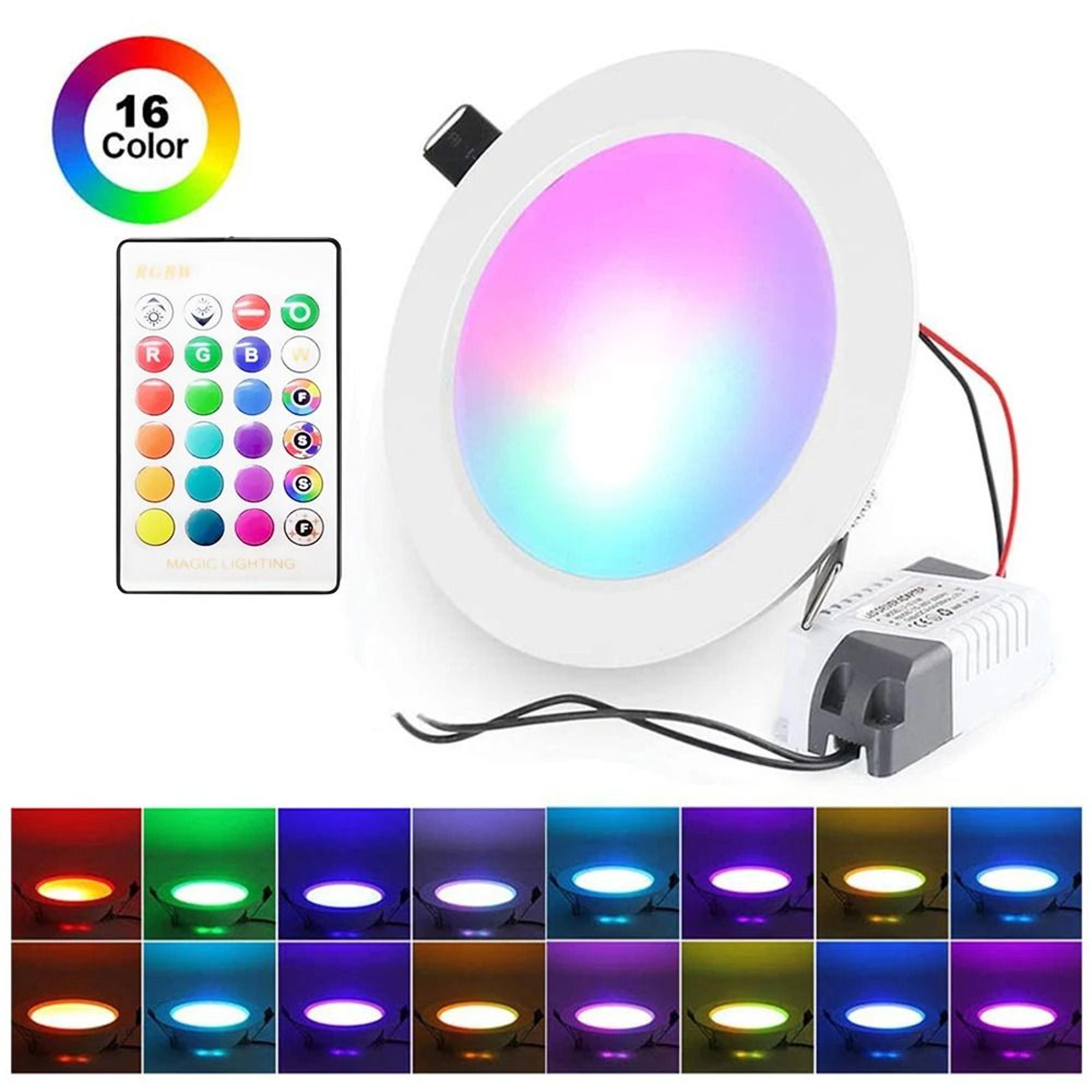 12w dimmable rgbw led recessed ceiling downlight with remote control