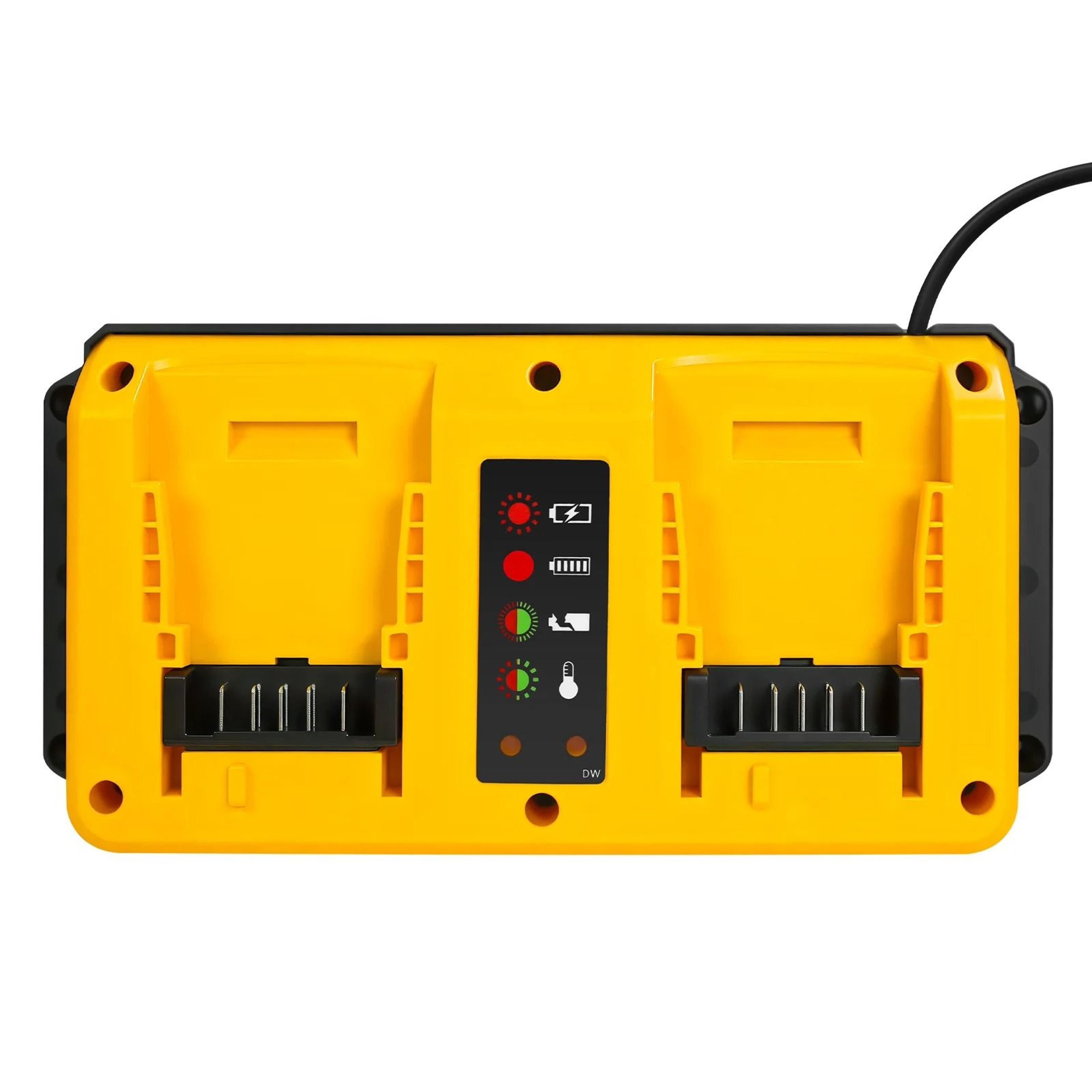 90w dual fast battery charger compatible with dewalt 12v–20v lithium-ion batteries