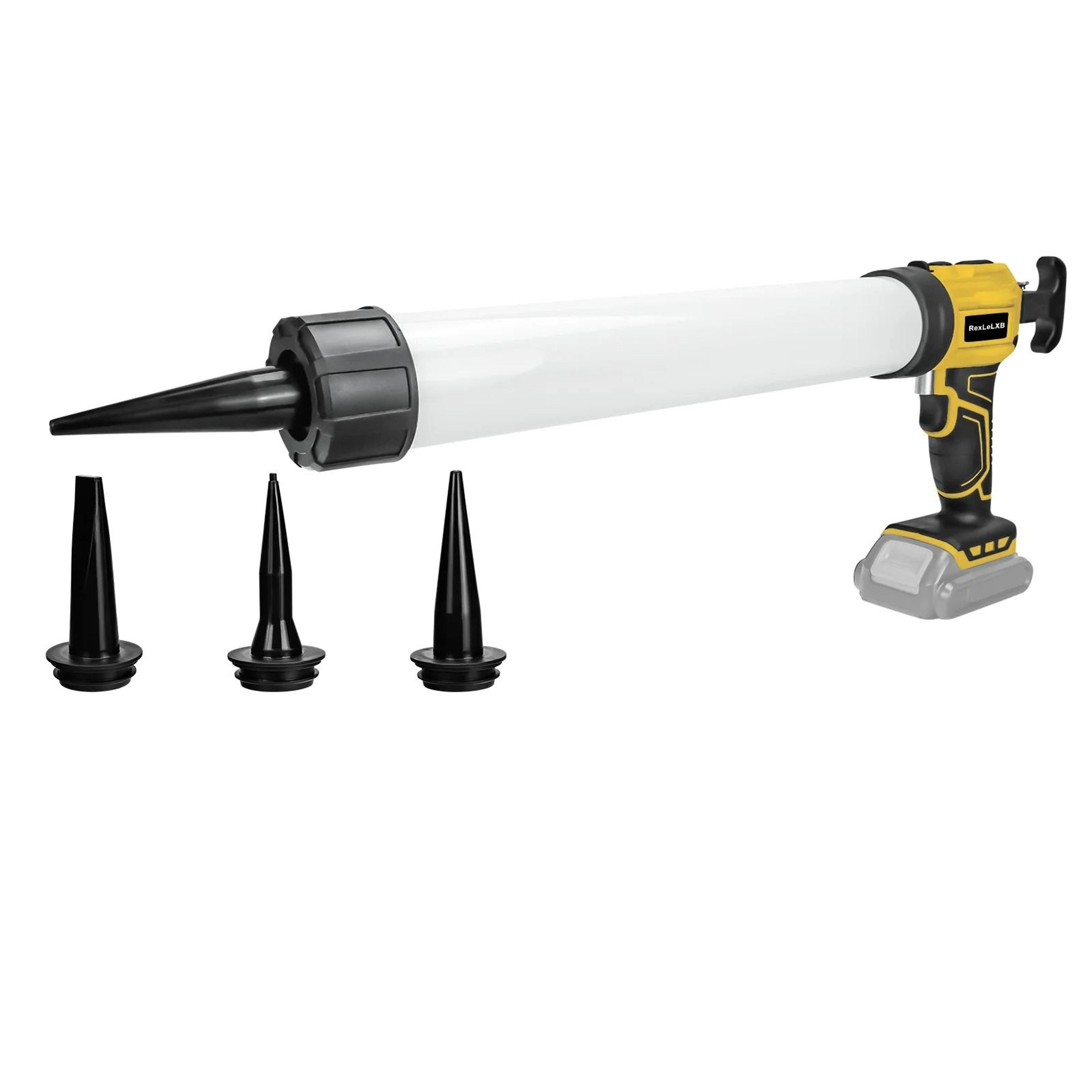 600ml cordless electric sausage caulking gun with 4-speed control for dewalt 20v batteries