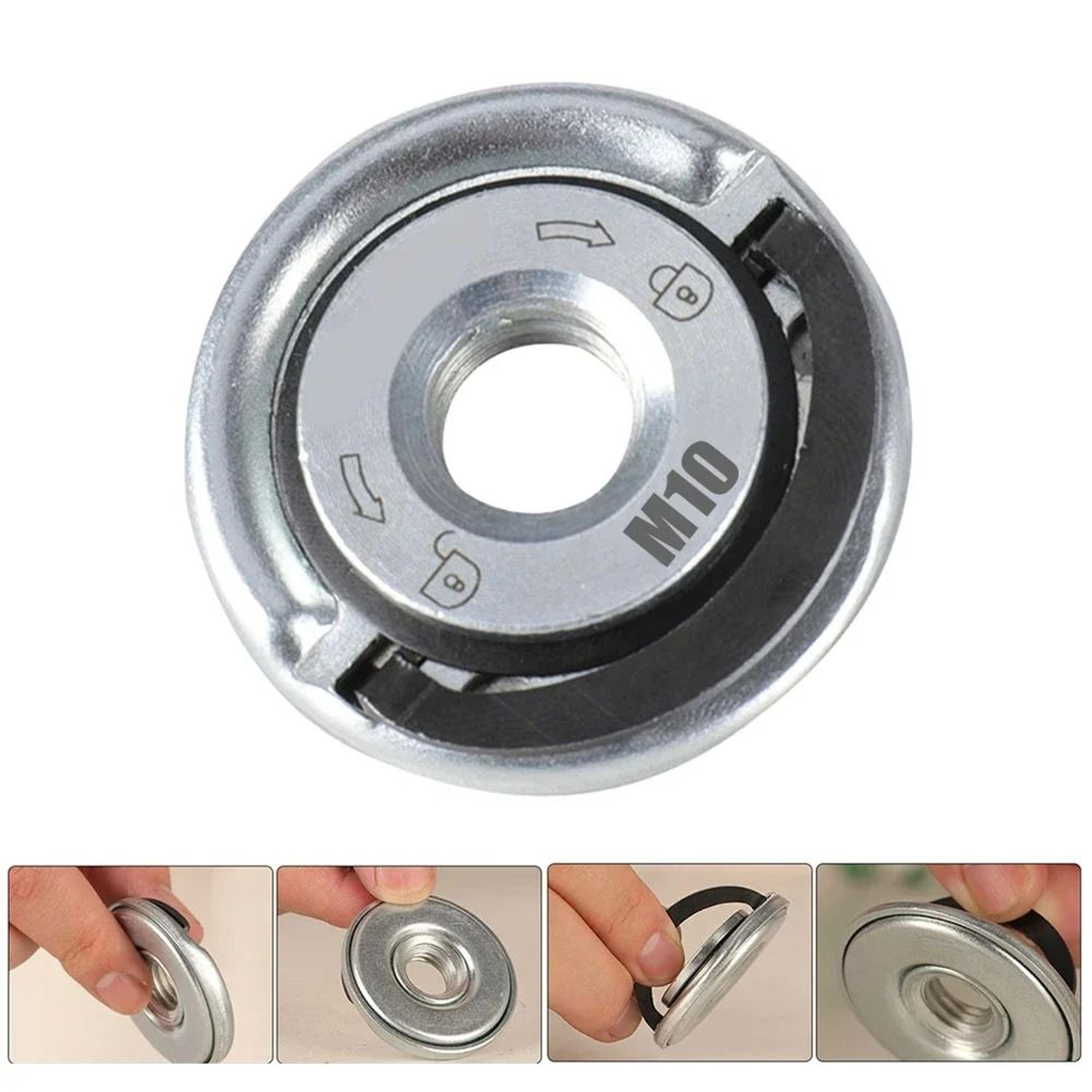 M10 Quick Release SelfLocking Angle Grinder Flange Nut Pressure Plate 3