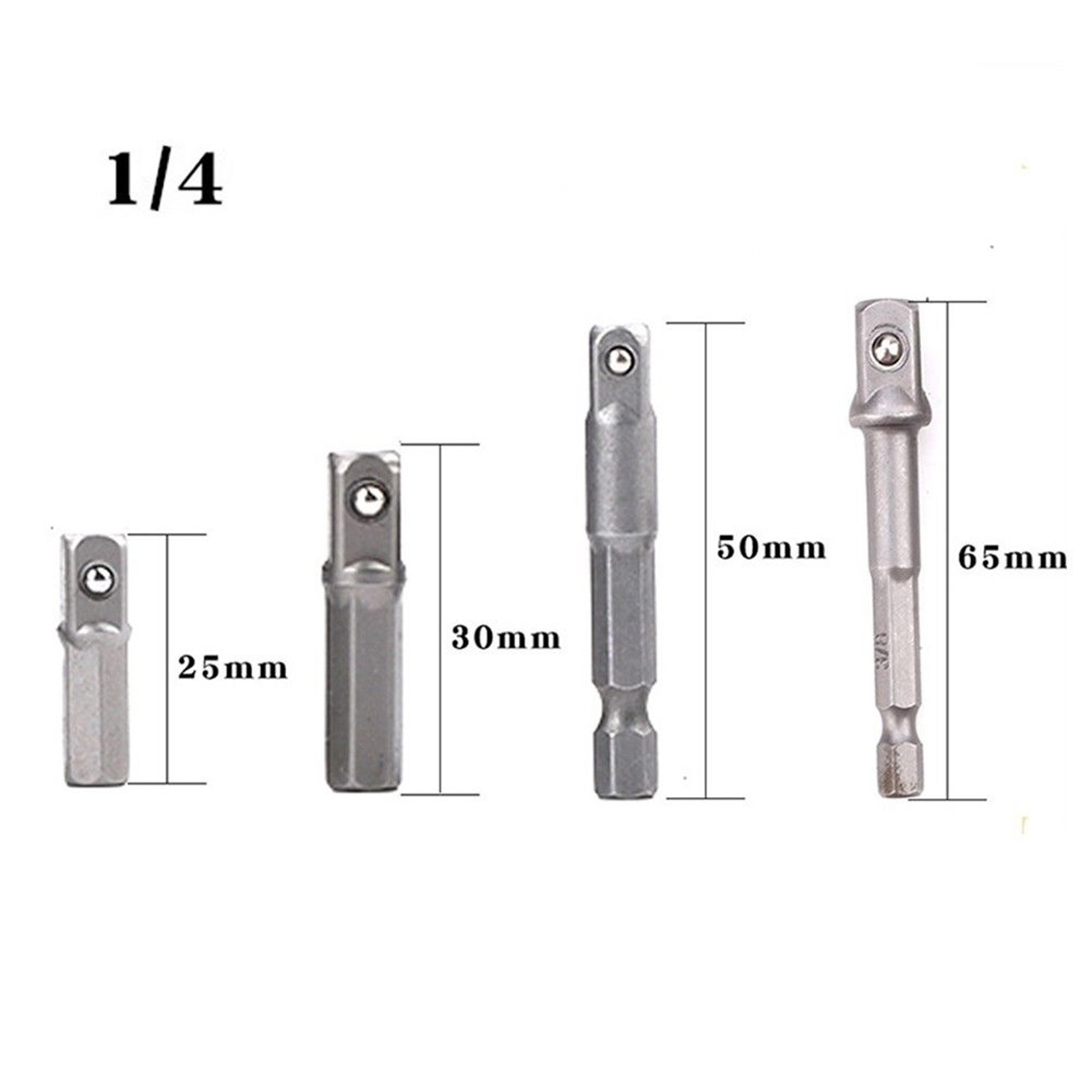 14Inch Hex Shank To Square Drive Socket Adapter Chrome Vanadium Steel 5