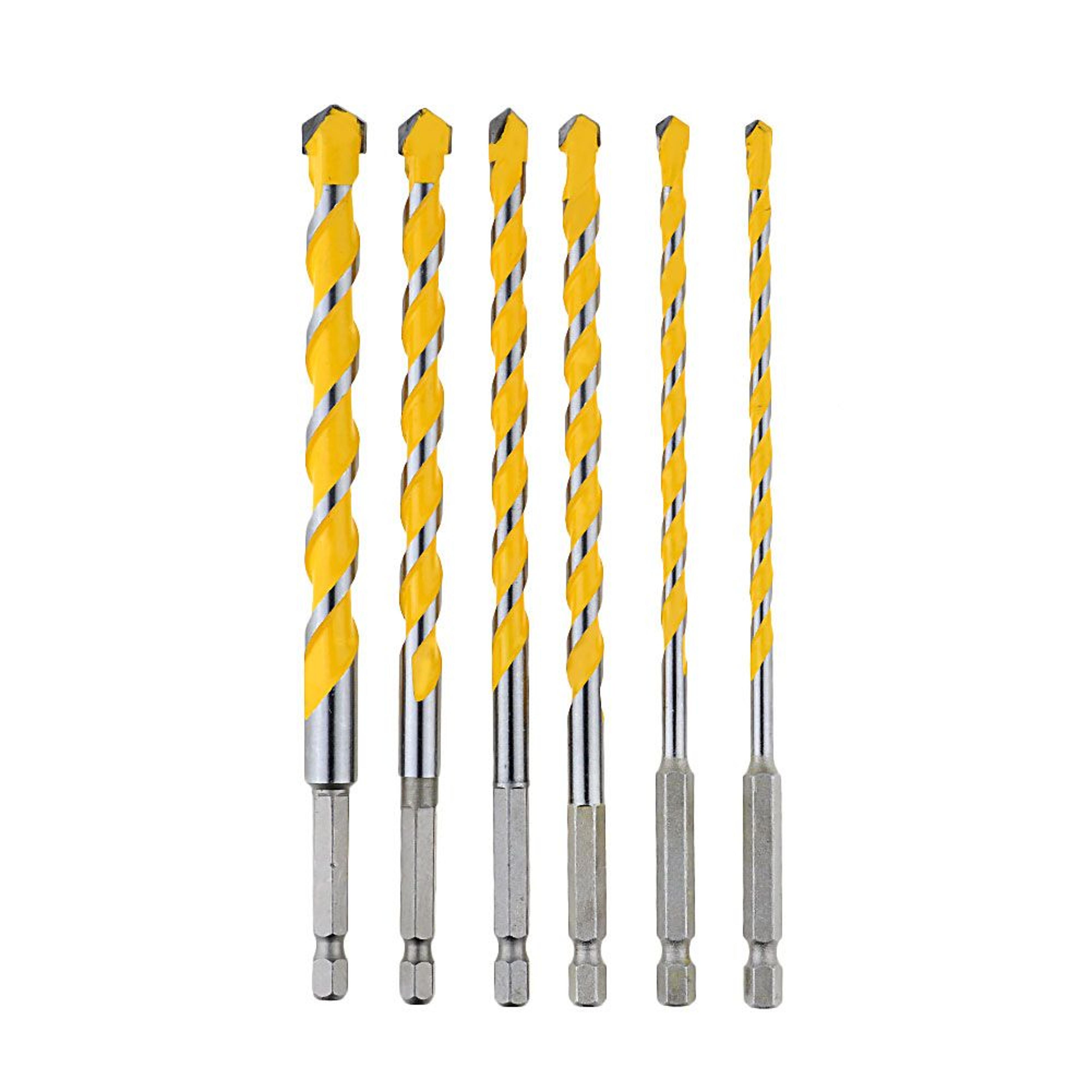 160mm tungsten carbide masonry drill bit with 1/4-inch hex shank