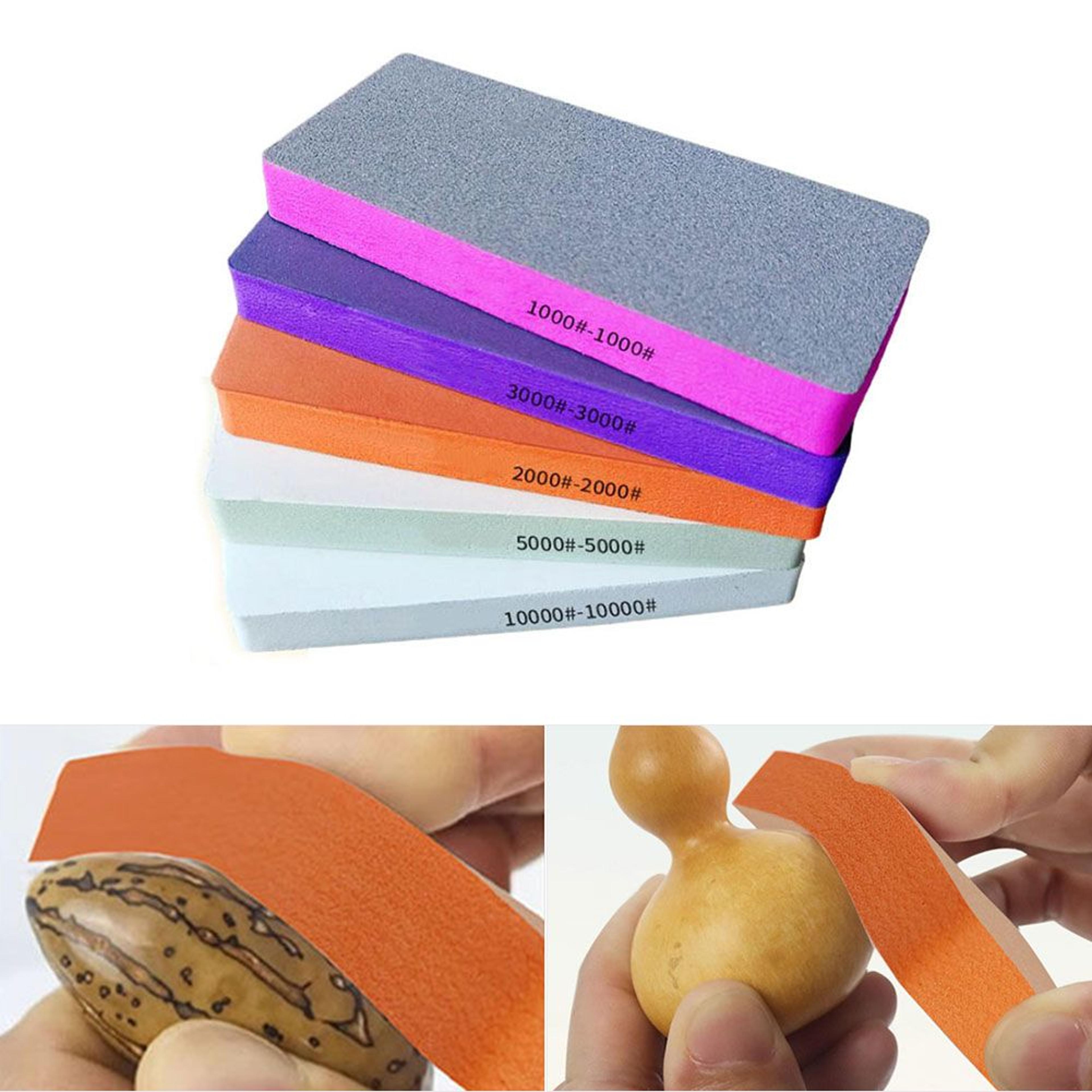 dual-sided polishing sponge sanding block 1000–10000 grit for crafts and nail care