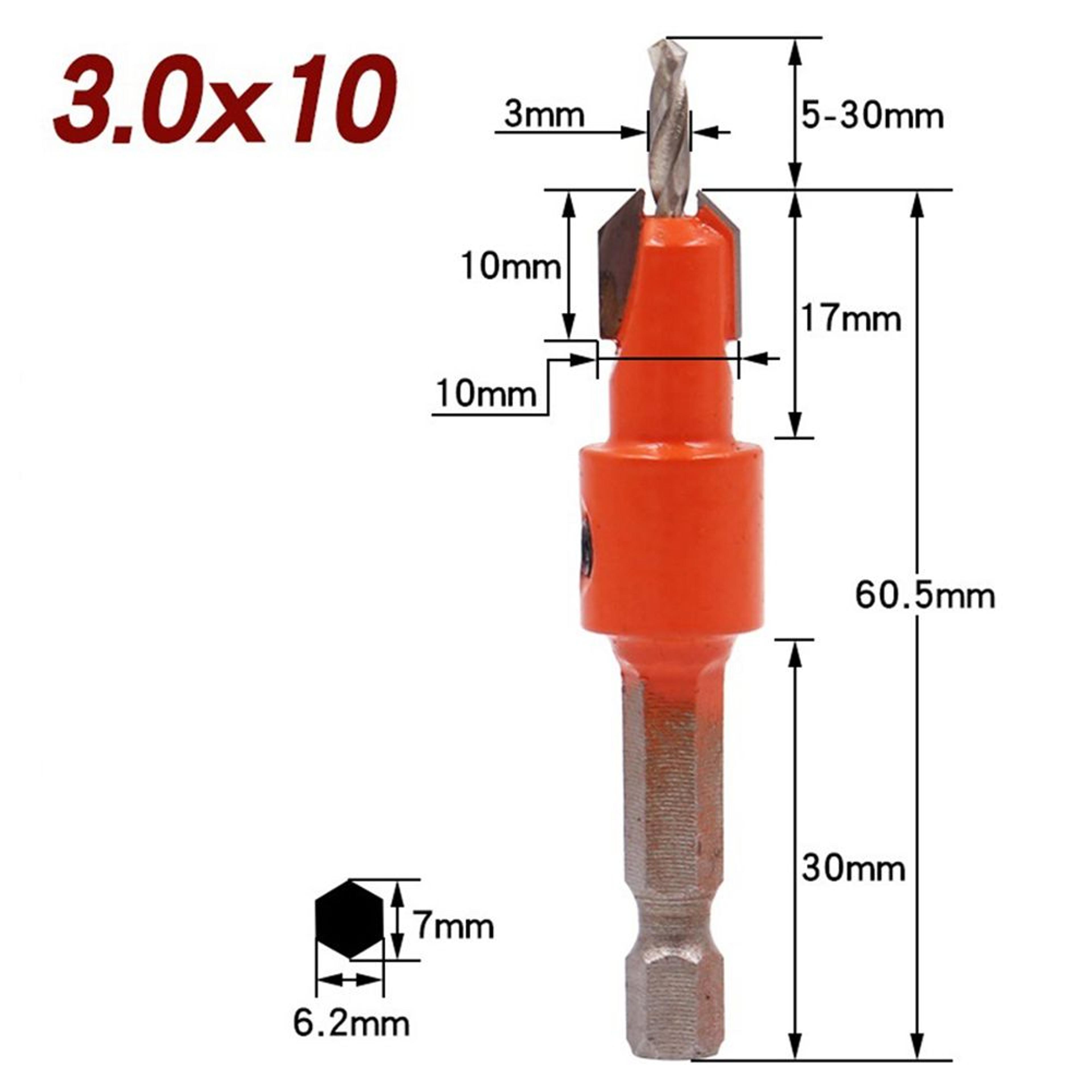 8mm 10mm Hex Shank Countersink Drill Bit For Woodworking And Screw Holes 1