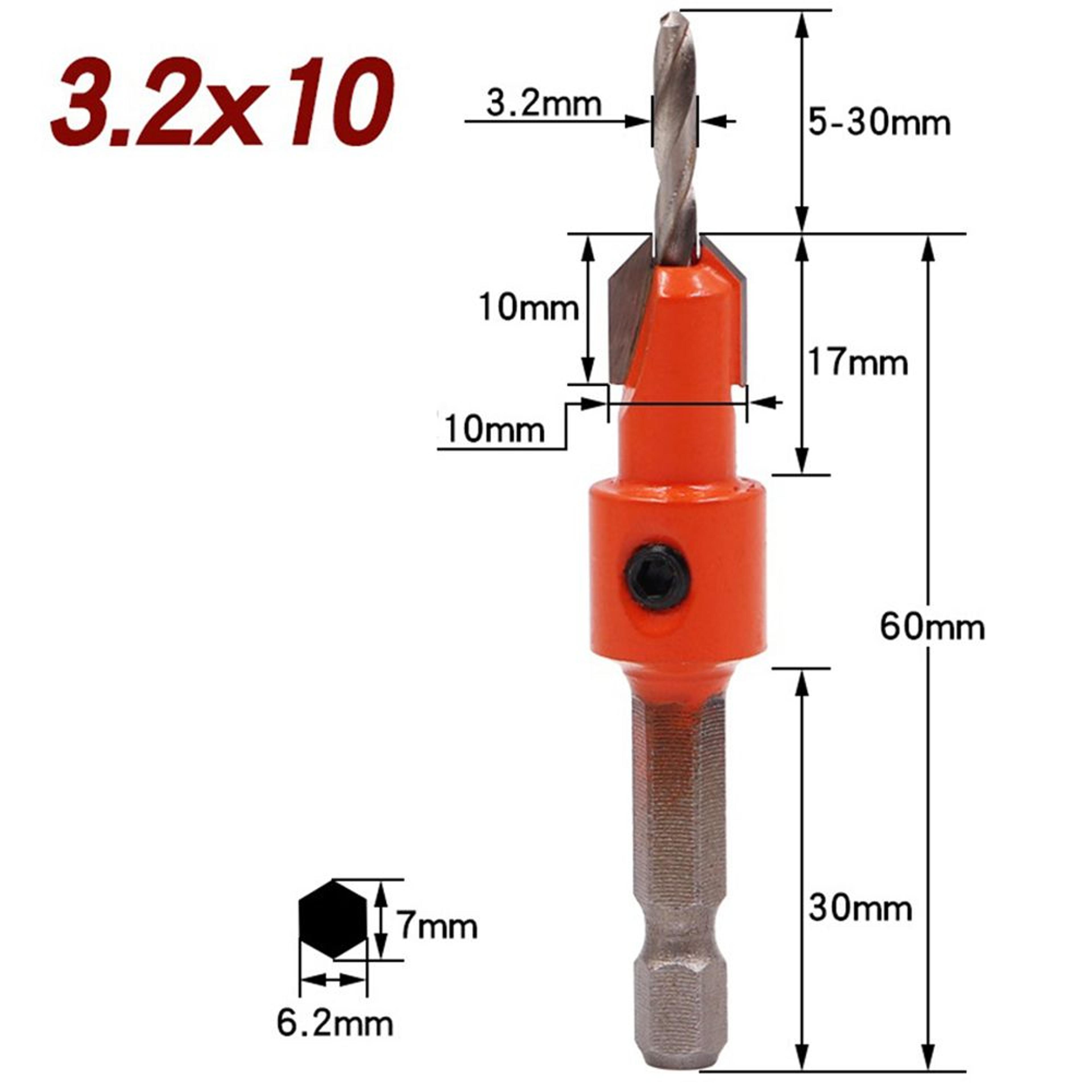 8mm 10mm Hex Shank Countersink Drill Bit For Woodworking And Screw Holes 6