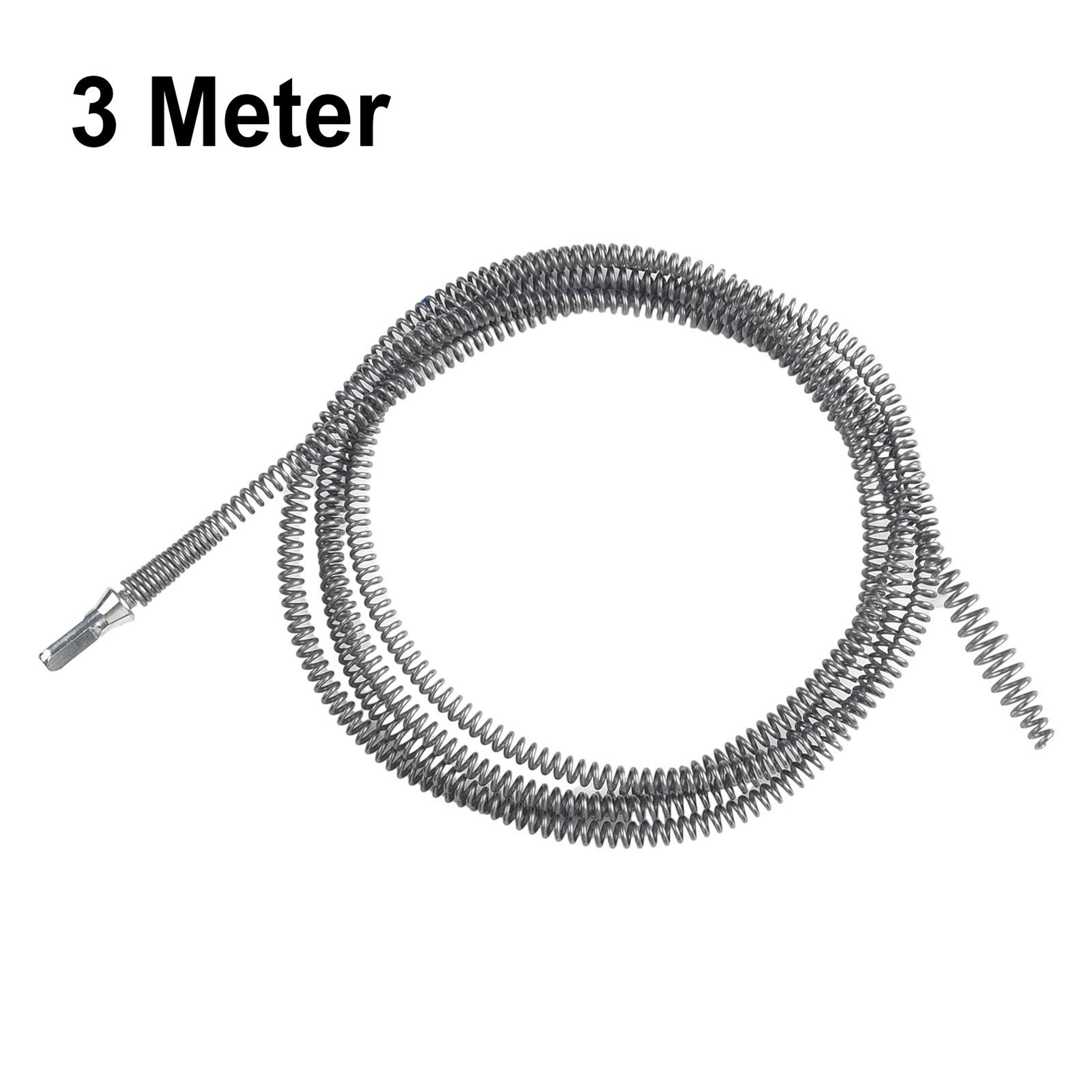 Flexible Manganese Steel Drain Cleaning Spring With Electric Drill Connector 13m 3