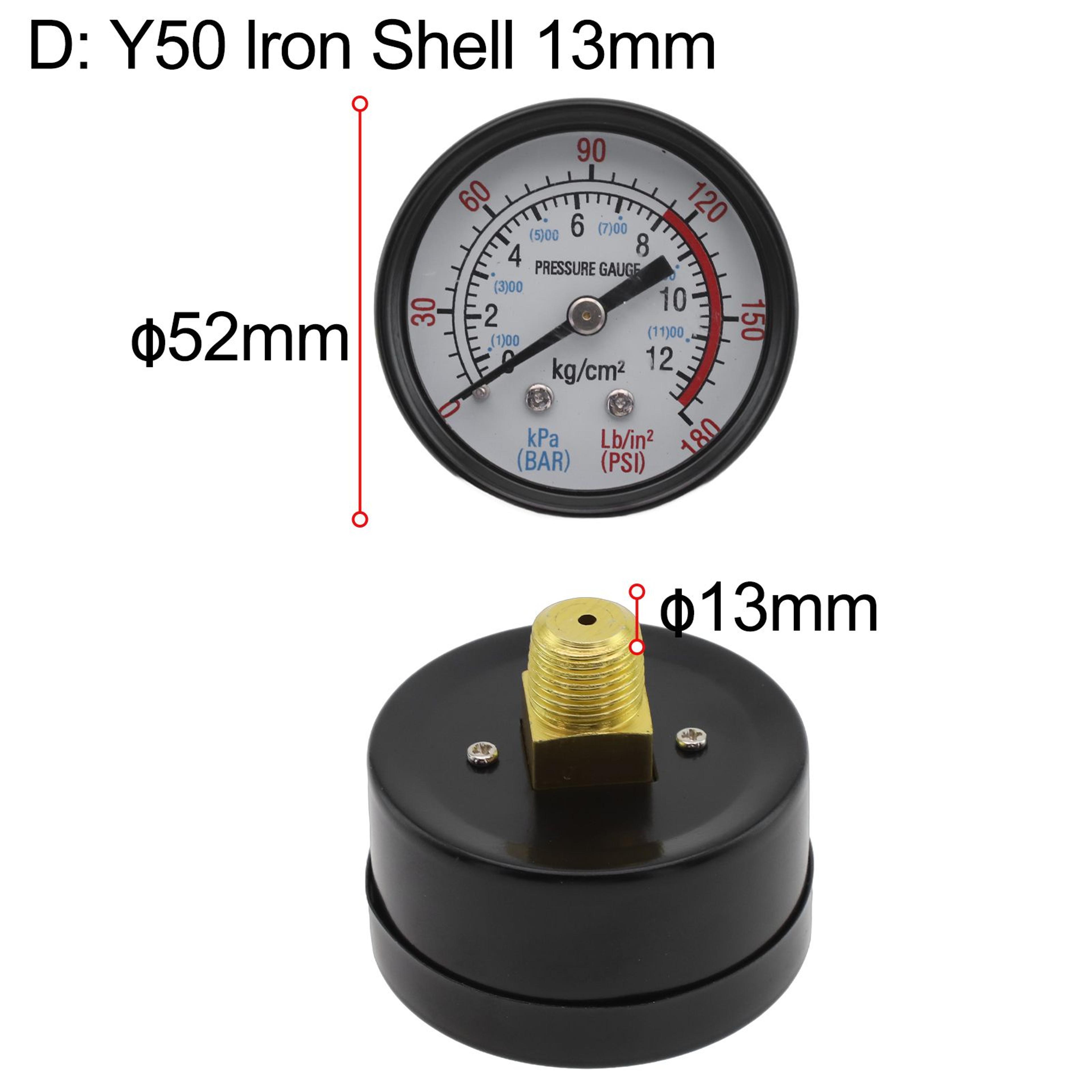 Y40 Y50 0180 PSI Air Compressor Pressure Gauge For Gas And Liquid Monitoring 3
