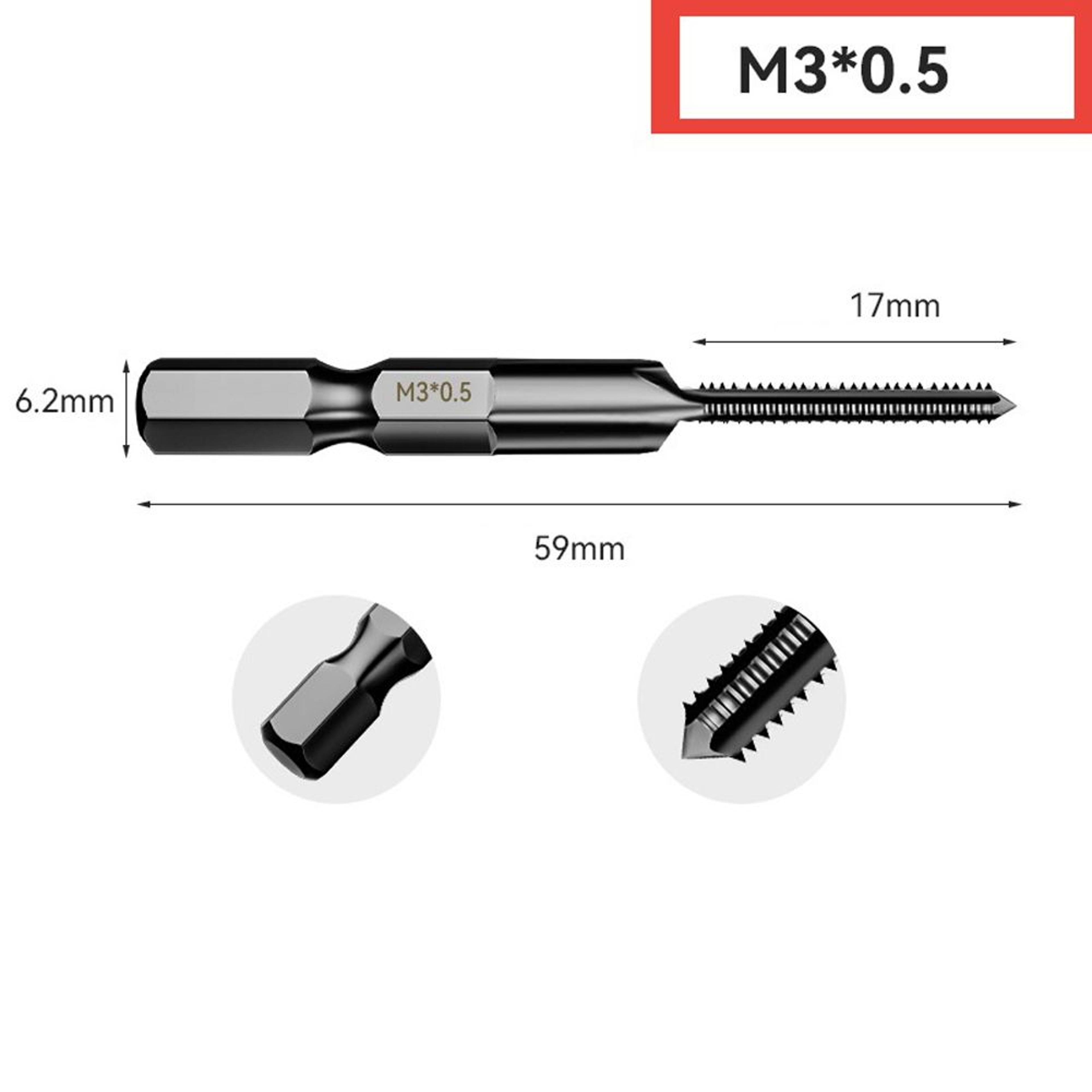 HSS 6542 Hex Shank Metric Thread Tap M25M12 Straight Flute Threading Tool 4