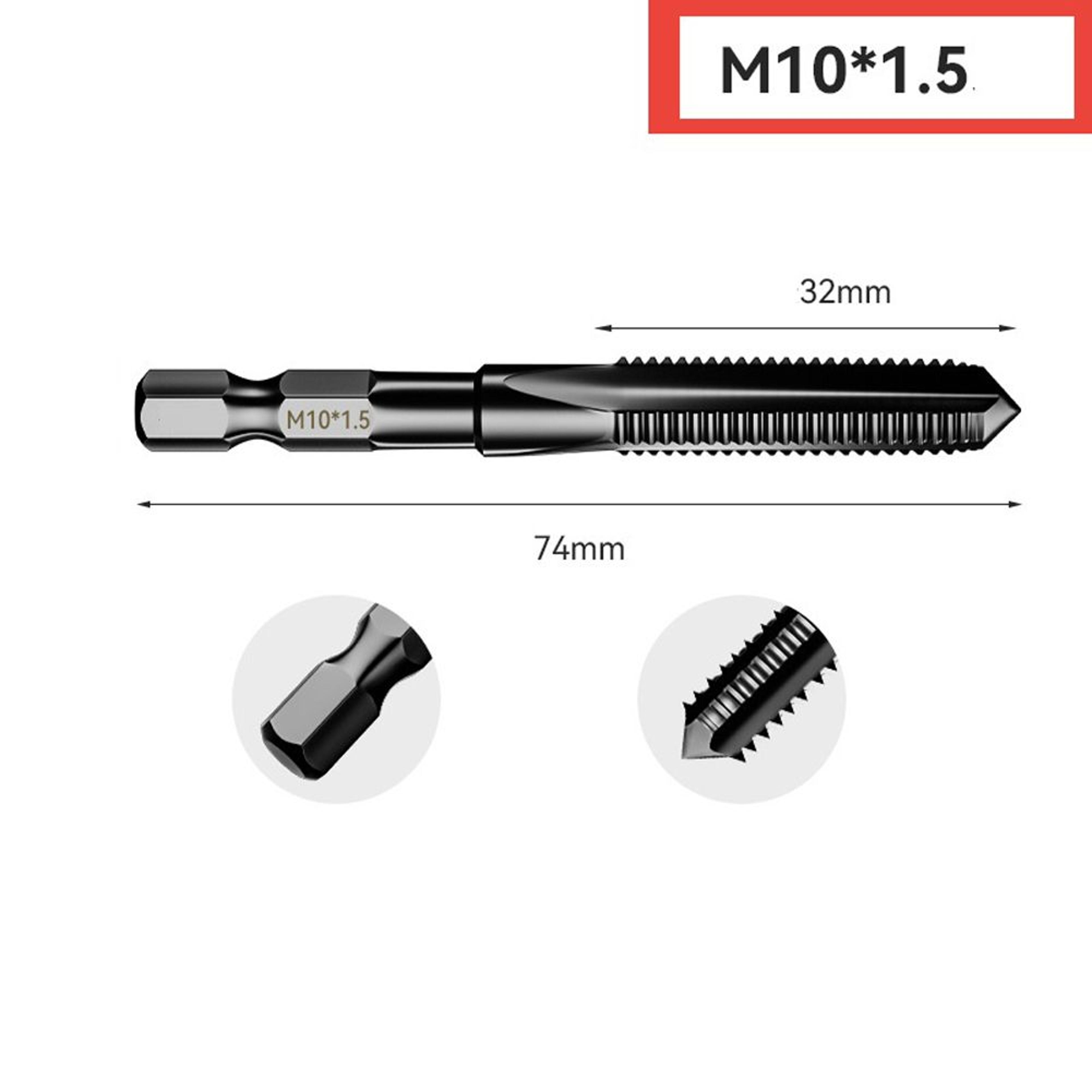 HSS 6542 Hex Shank Metric Thread Tap M25M12 Straight Flute Threading Tool 6