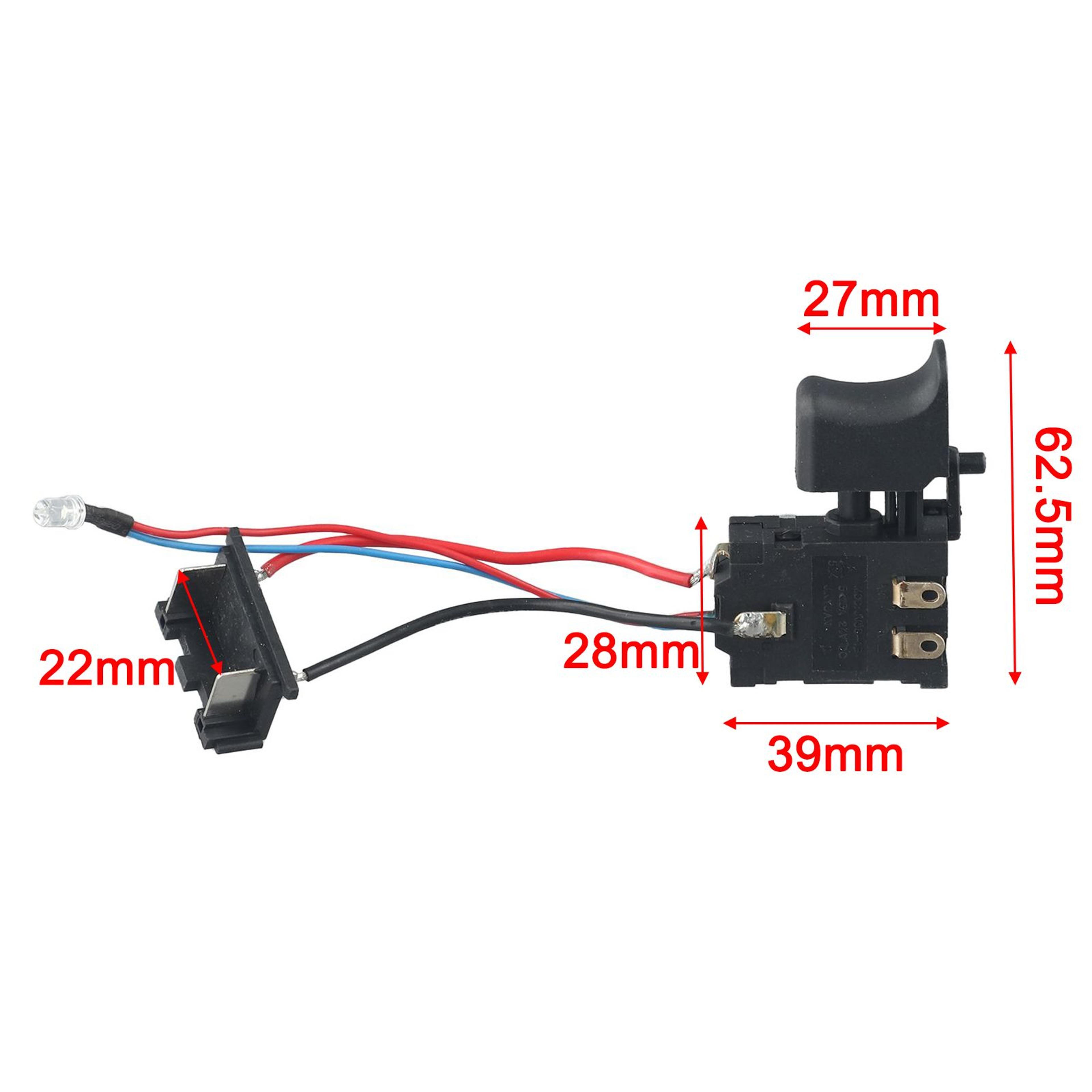 18V 21V Cordless Drill Variable Speed Trigger Switch Replacement With Lock Control 3