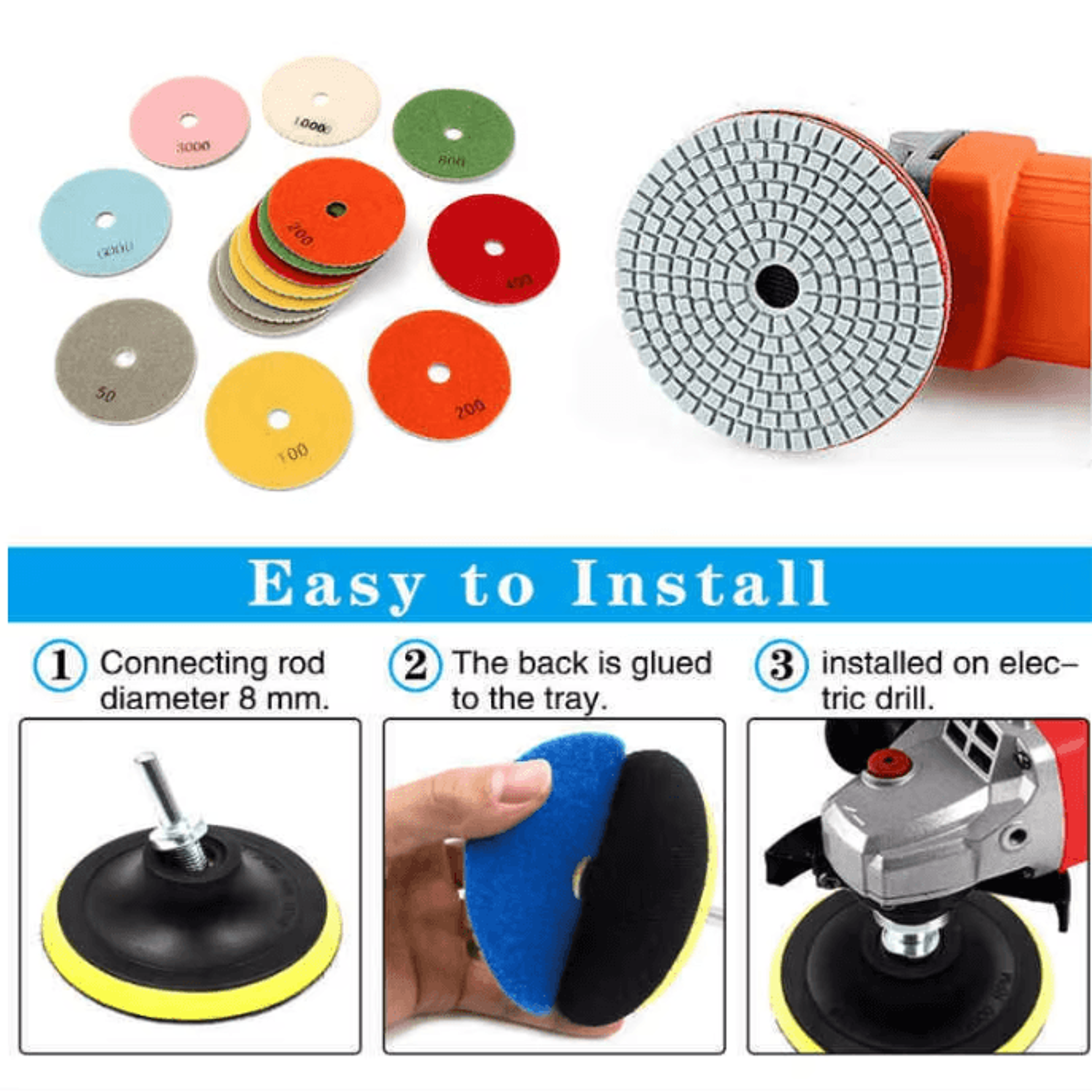 4Inch 100mm Wet Diamond Polishing Pad For Concrete Granite And Marble 2