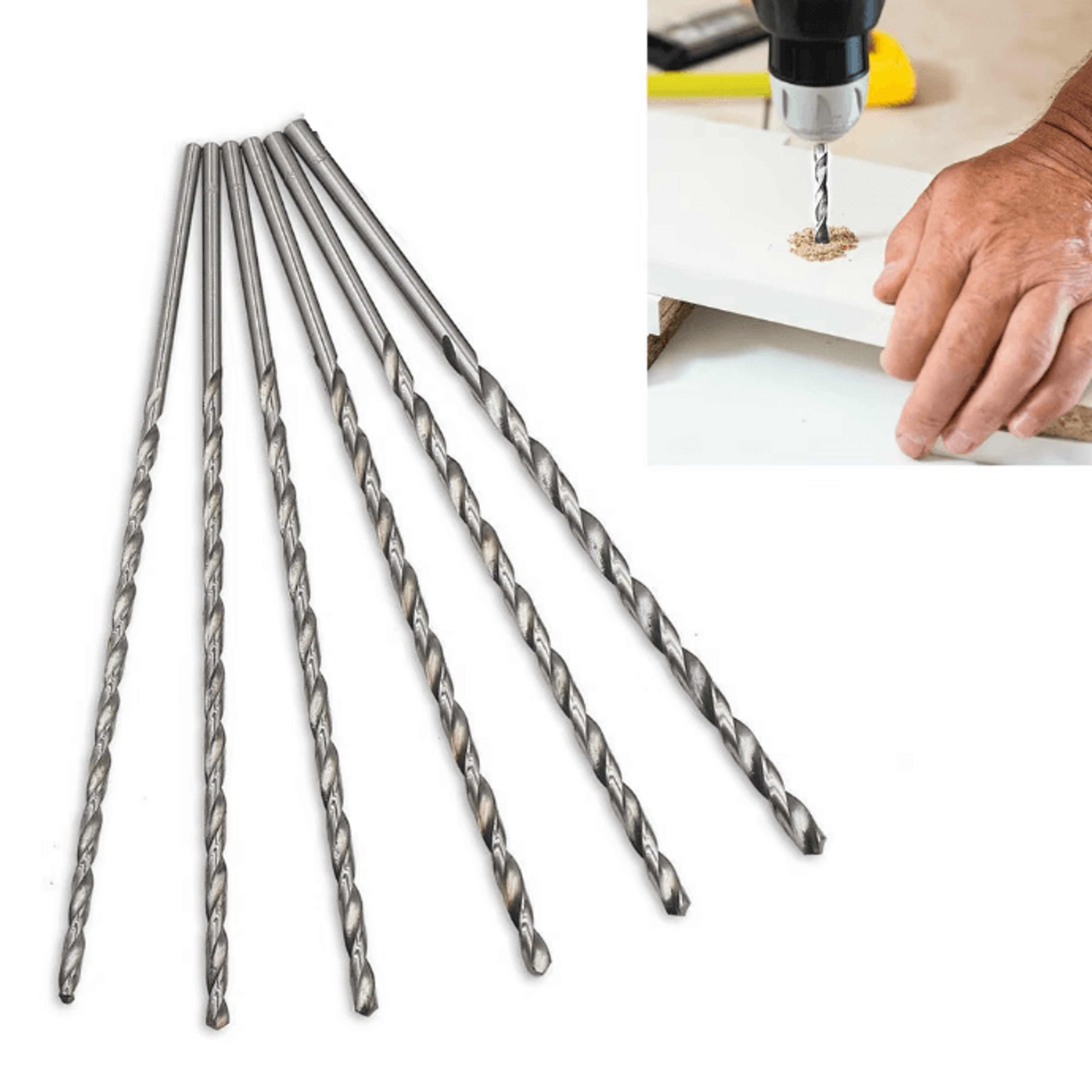 extra long hss drill bit 160mm 200mm straight shank for metal wood and plastic