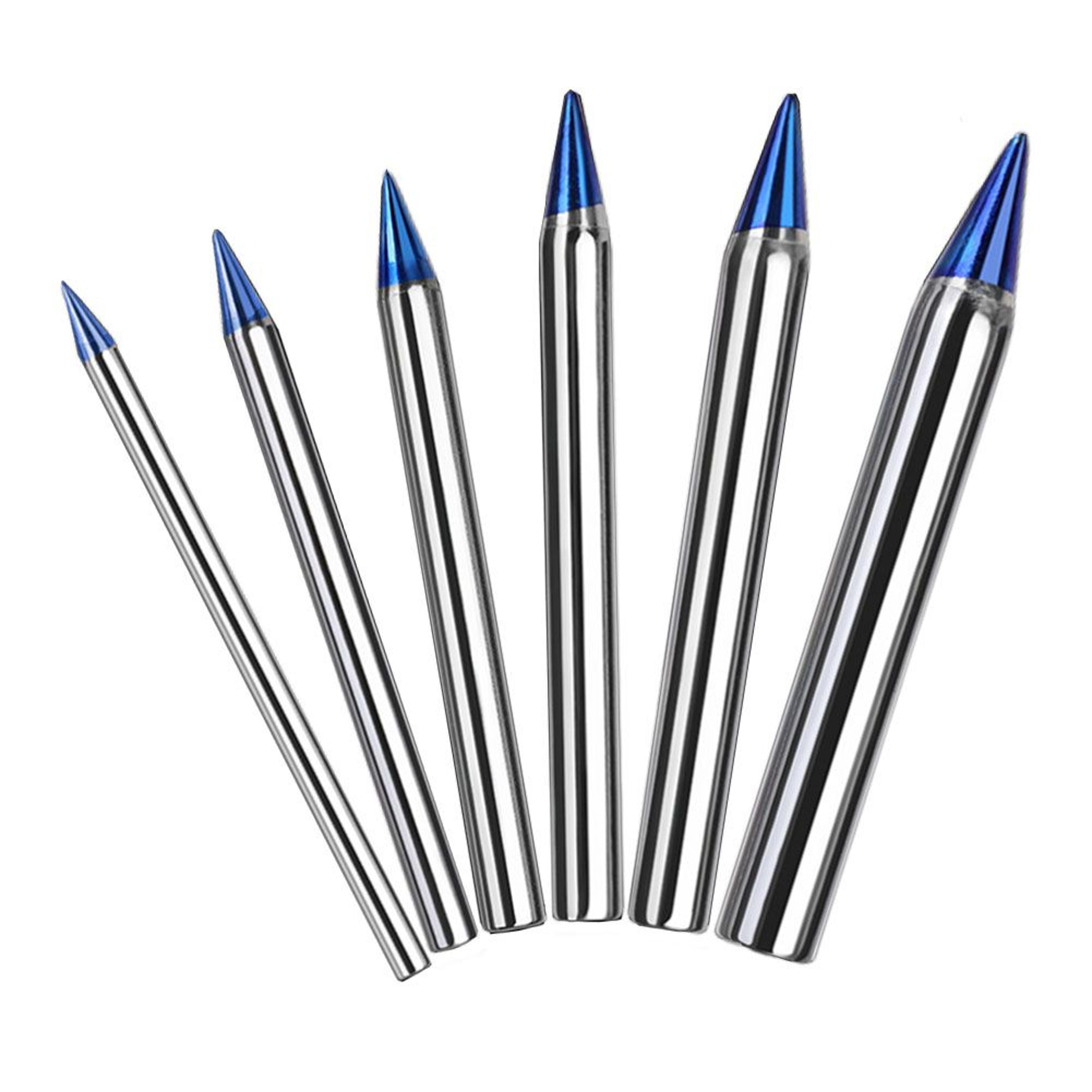 blue pointed soldering iron replacement tip for 30w–150w external heat irons