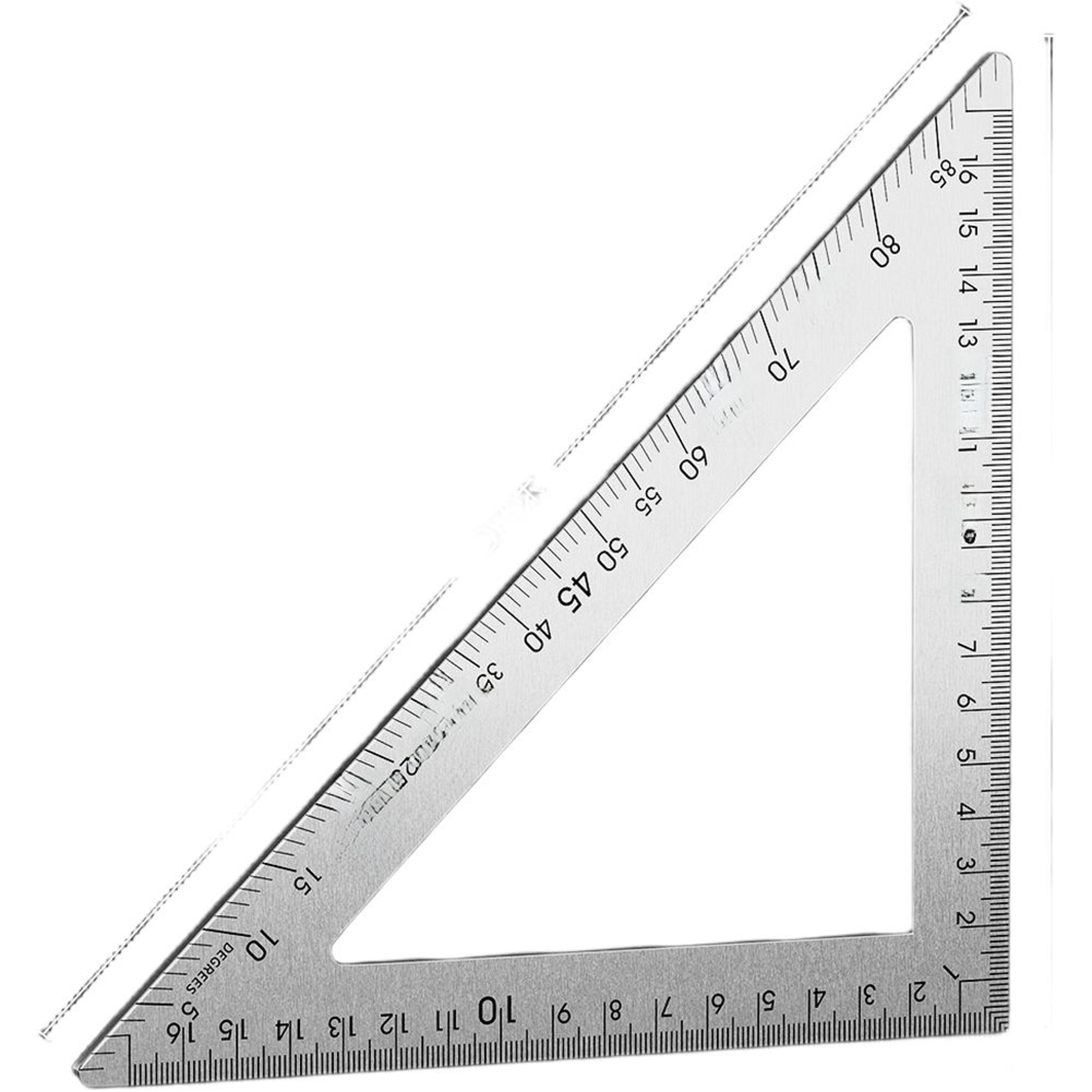 45 90 Stainless Steel Woodworking Triangle Ruler Dual Scale Marking Square 2