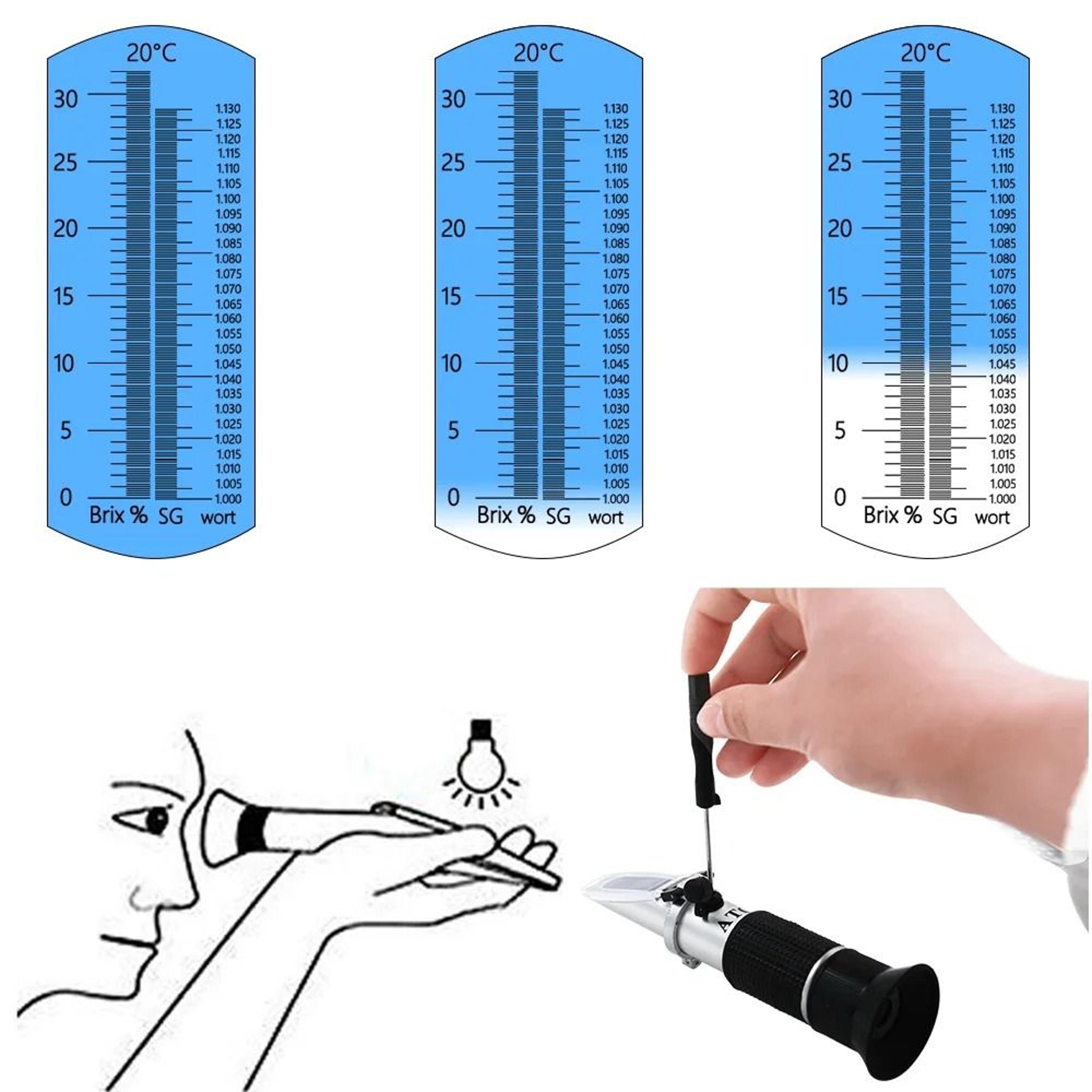 ATC Beer Wort Wine Refractometer 032 Brix And SG 10001130 6