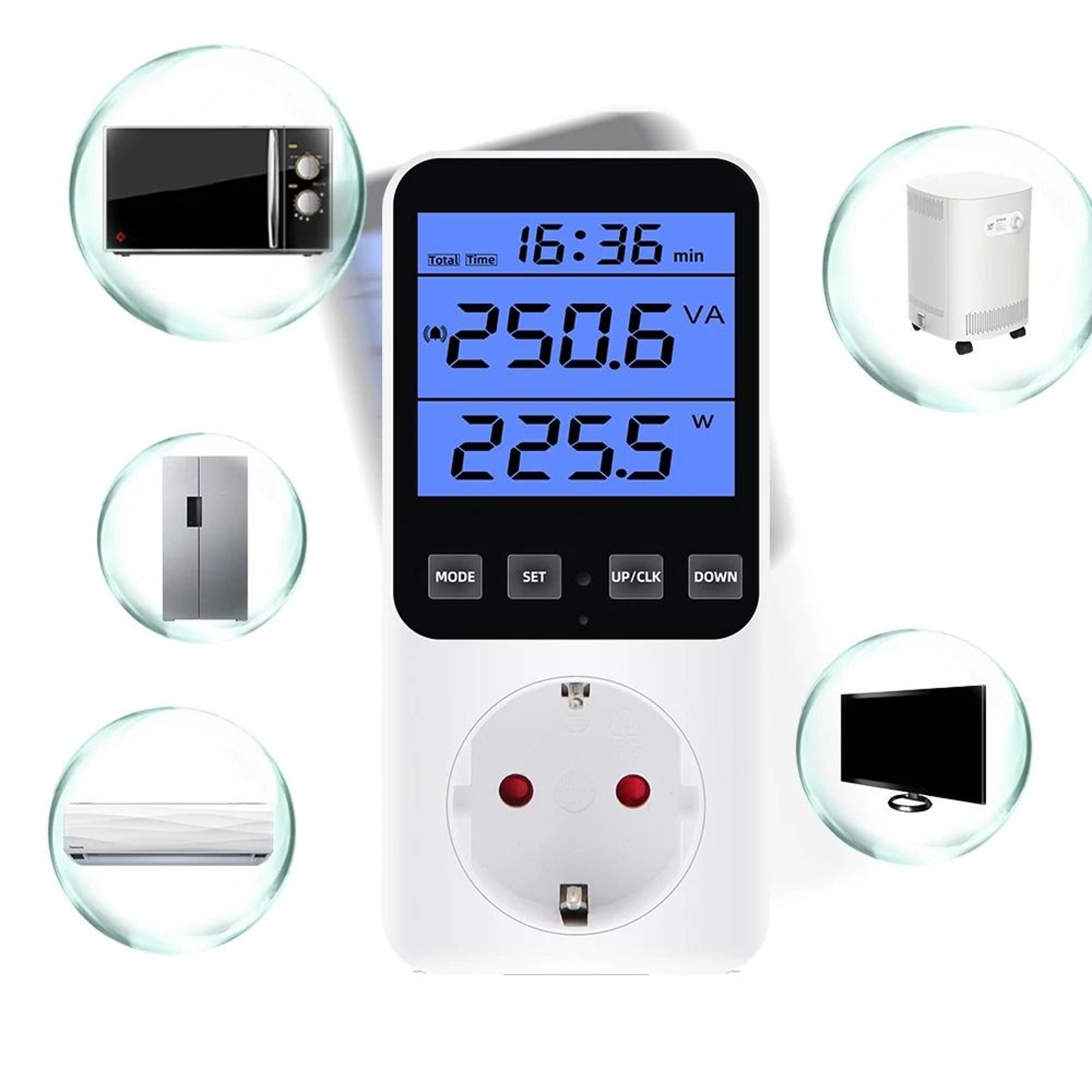 digital lcd wattmeter us plug power energy consumption monitor