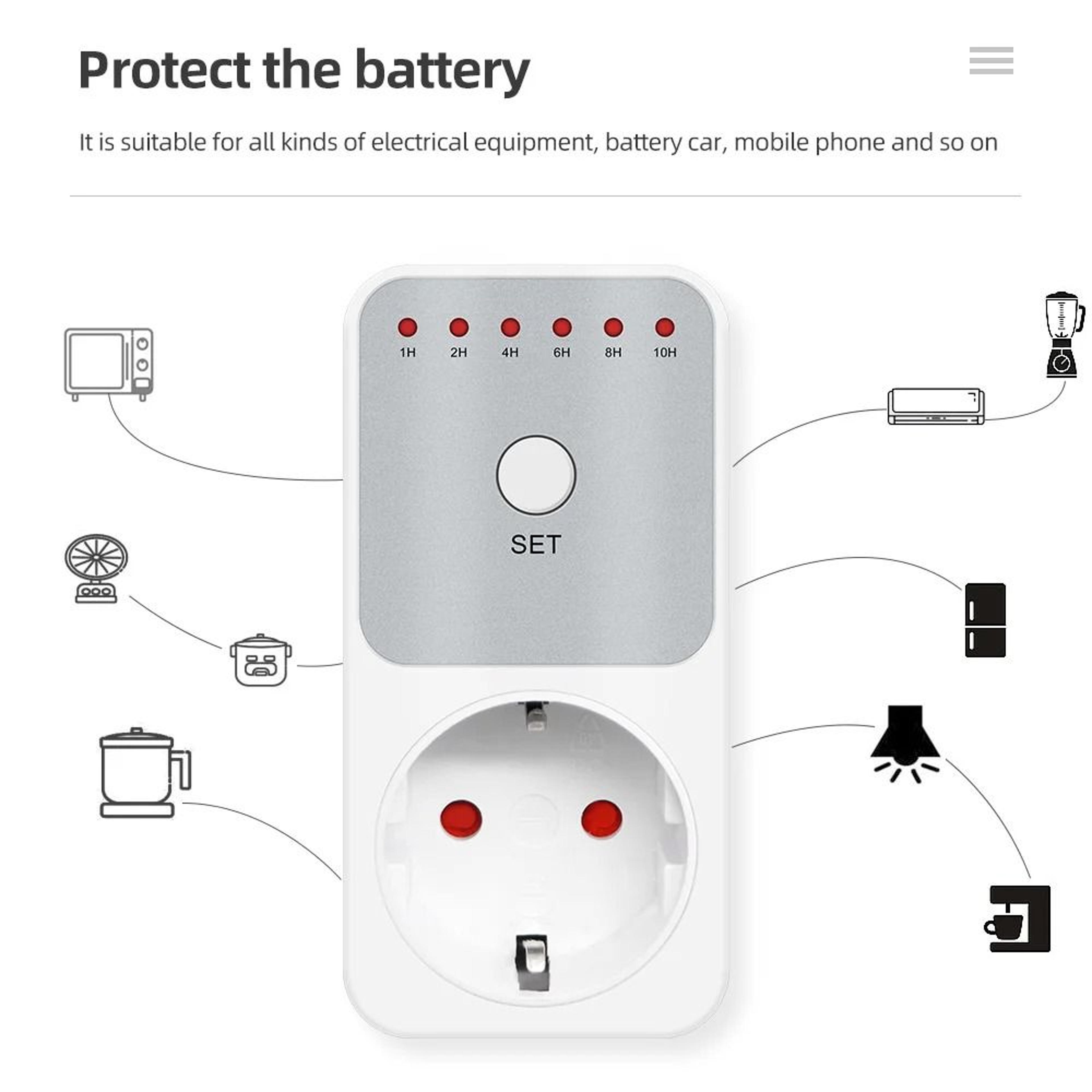 10Hour Electronic Countdown Timer Socket PlugIn Power Control Switch 2