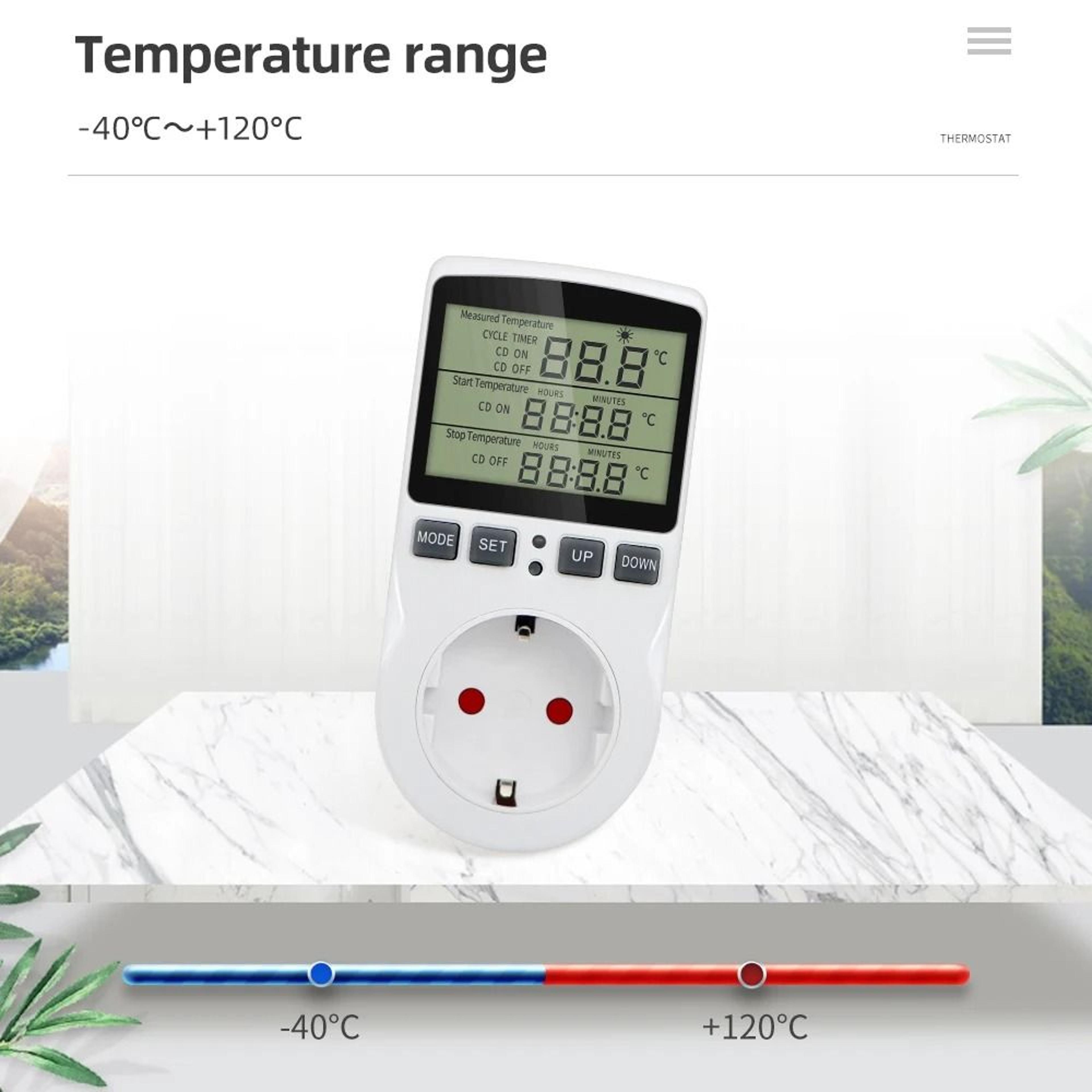 Digital Temperature Controller Socket US Plug 110V230V Heating Cooling Thermostat With Timer 1