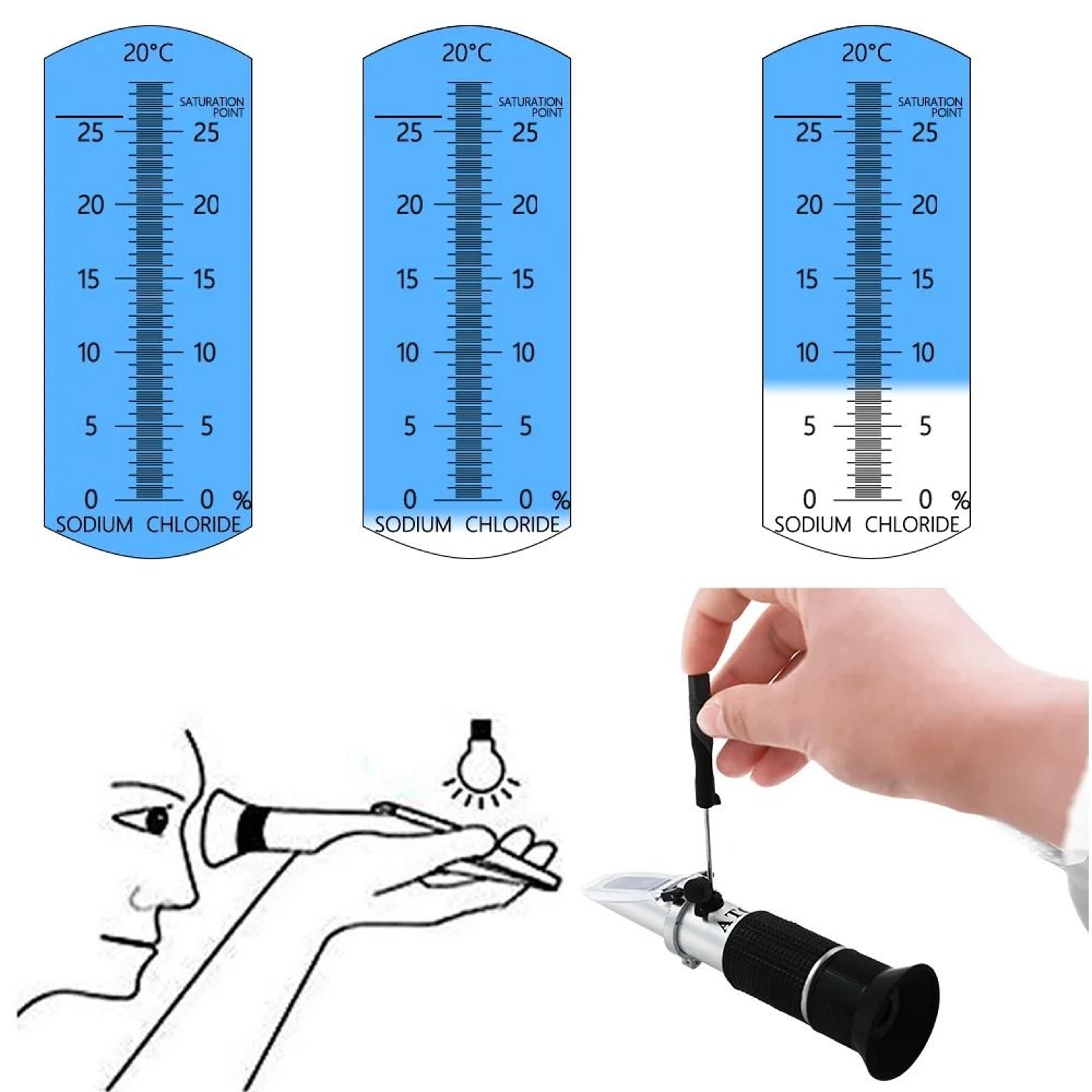 seawater refractometer atc 0–28% salinity meter for aquarium and marine water testing