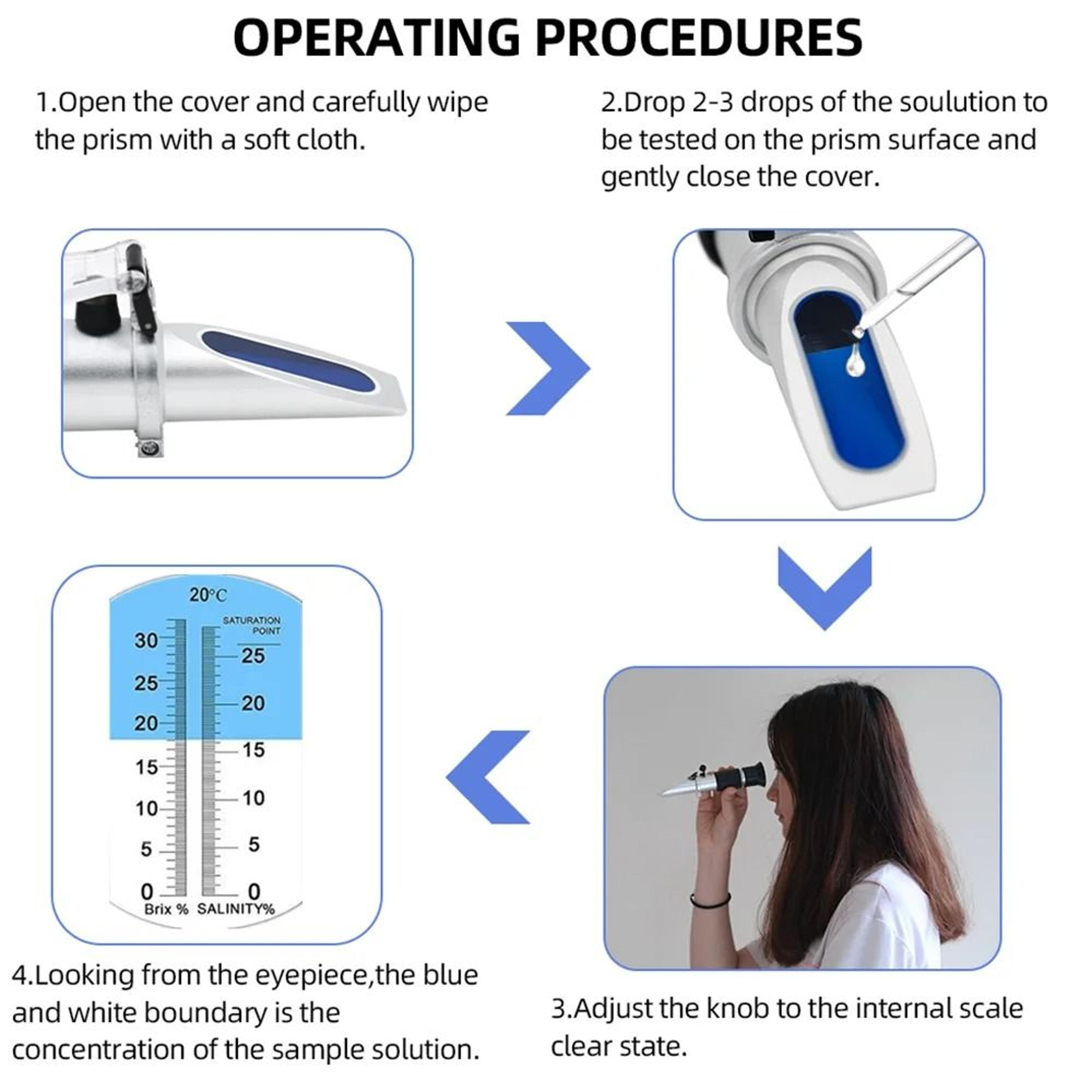 2in1 Brix And Salinity Refractometer ATC Sugar And Salt Concentration Tester 5