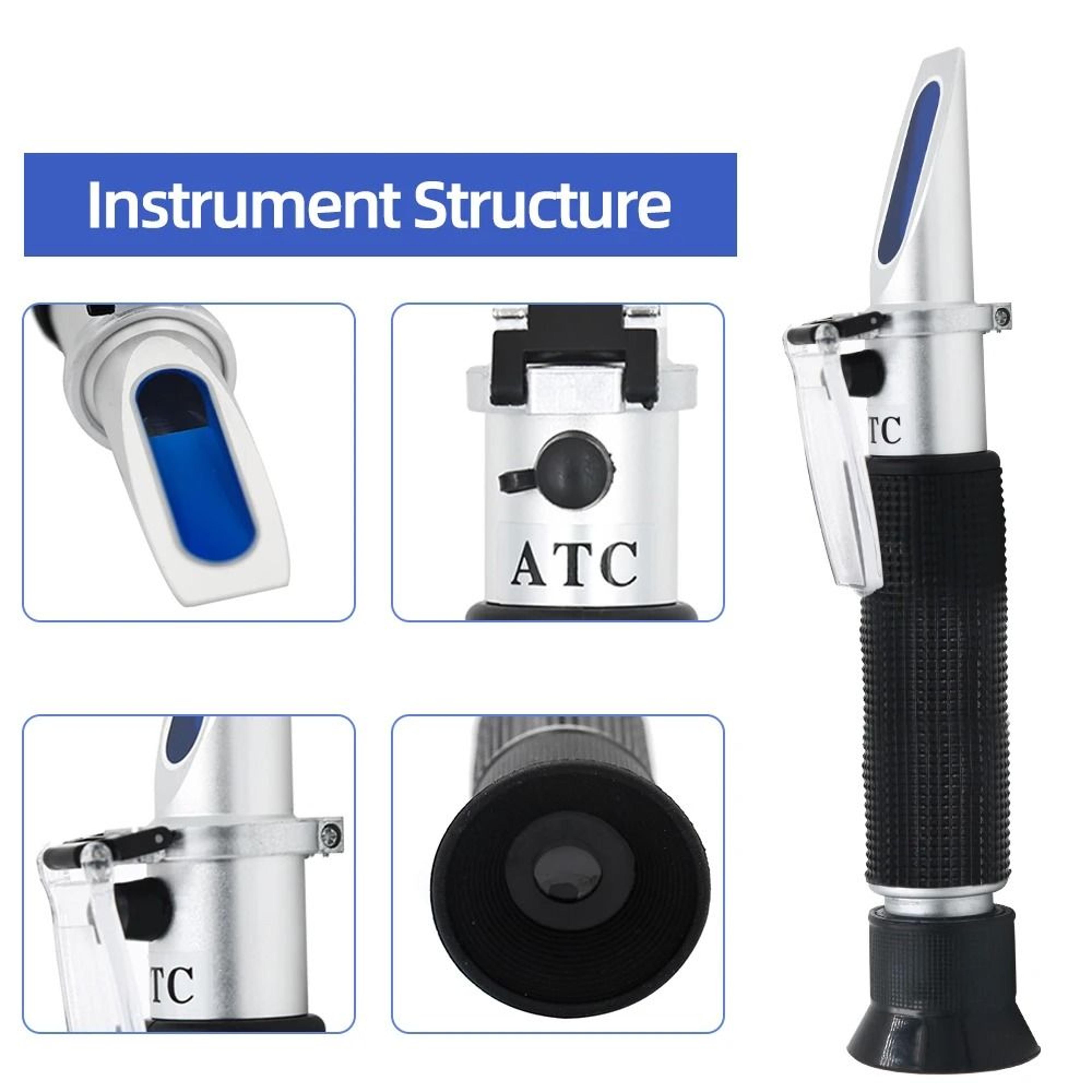 Handheld Brix Refractometer Sugar Concentration Tester For Honey And Wine 12