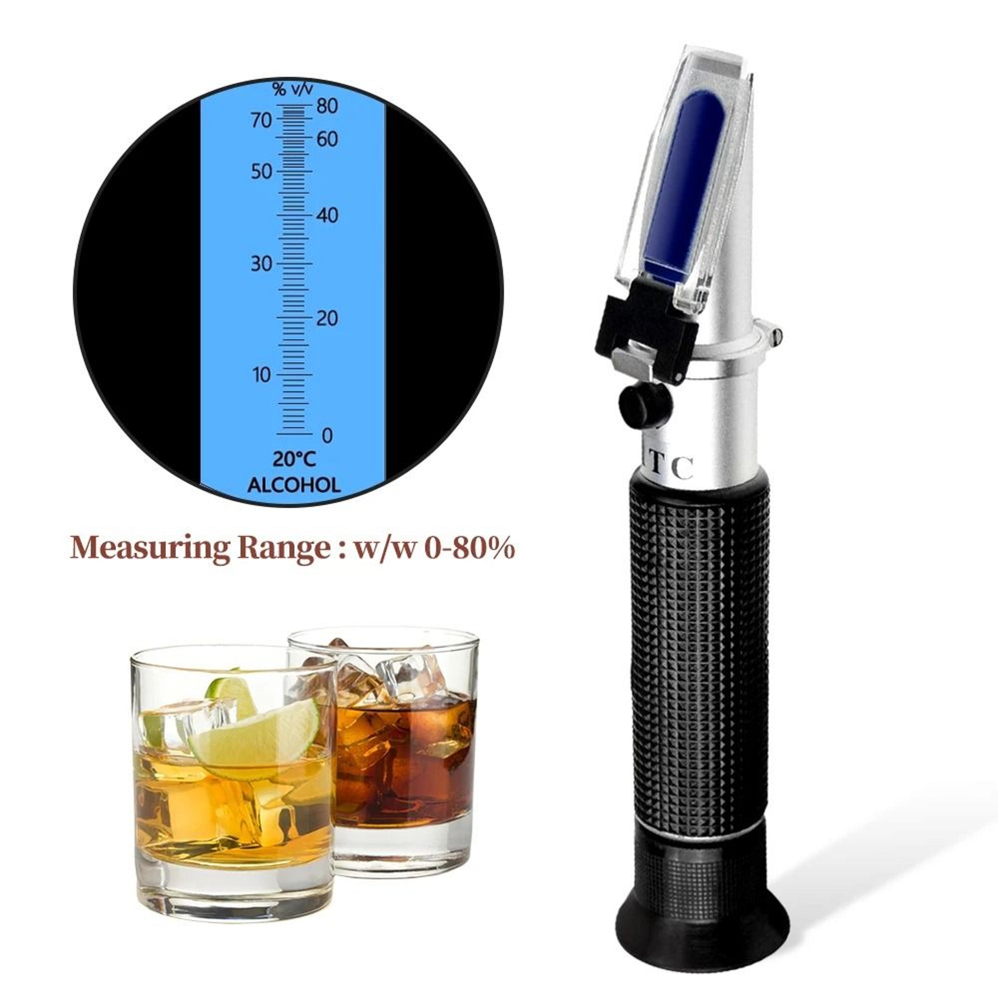 handheld 0–80% alcohol refractometer atc spirits concentration tester without box