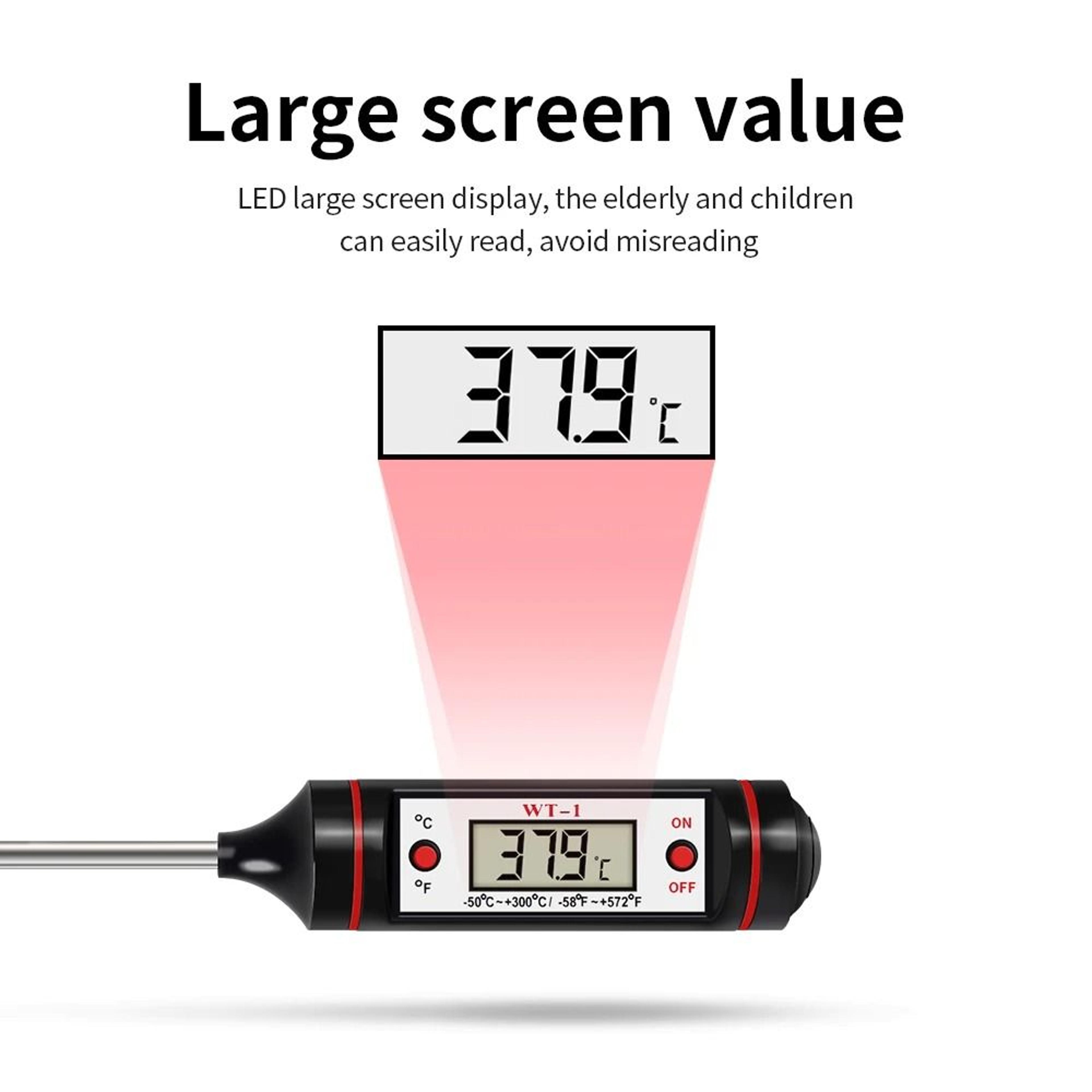 Digital Kitchen Food Thermometer With Stainless Steel Probe For Meat BBQ And Cooking 4