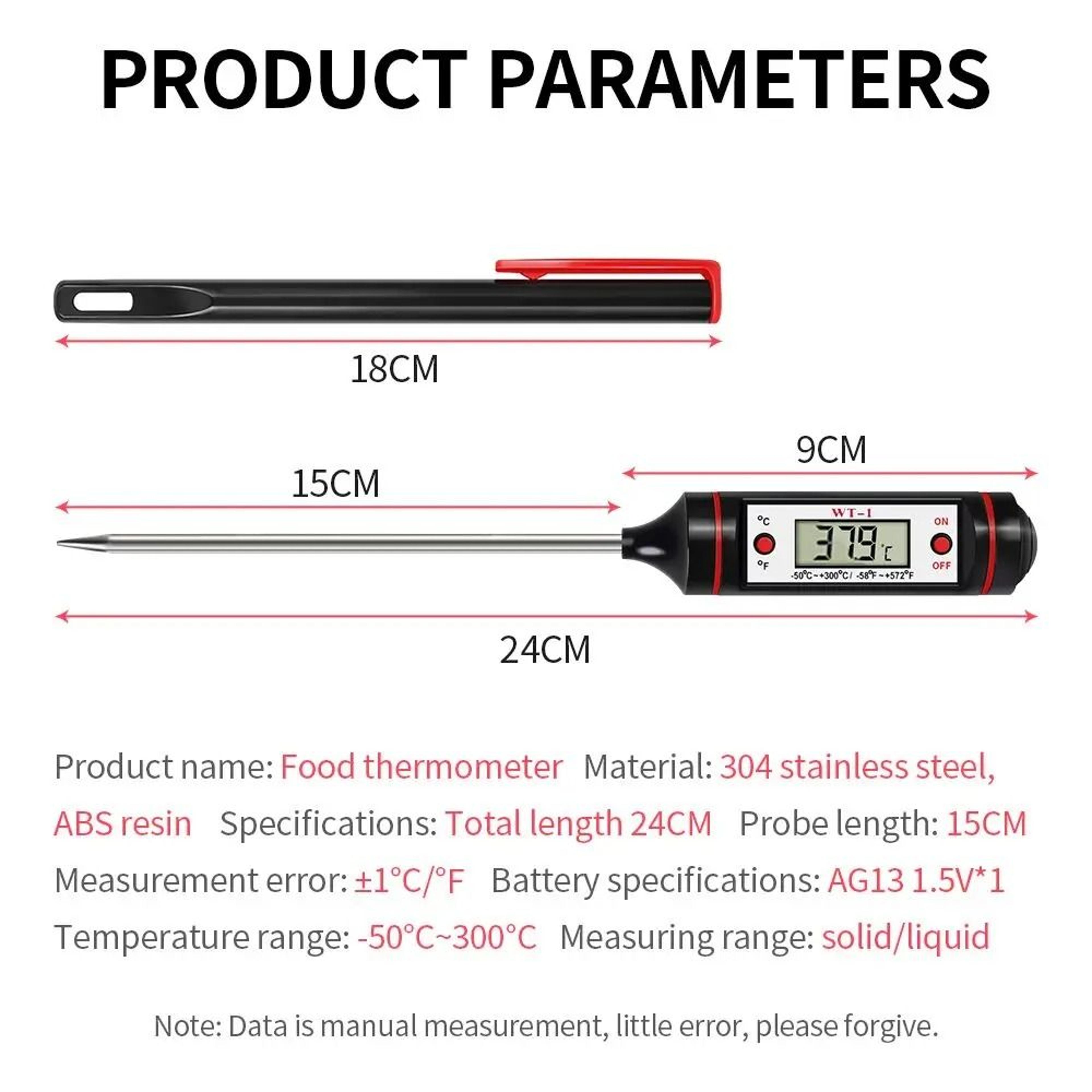 Digital Kitchen Food Thermometer With Stainless Steel Probe For Meat BBQ And Cooking 3