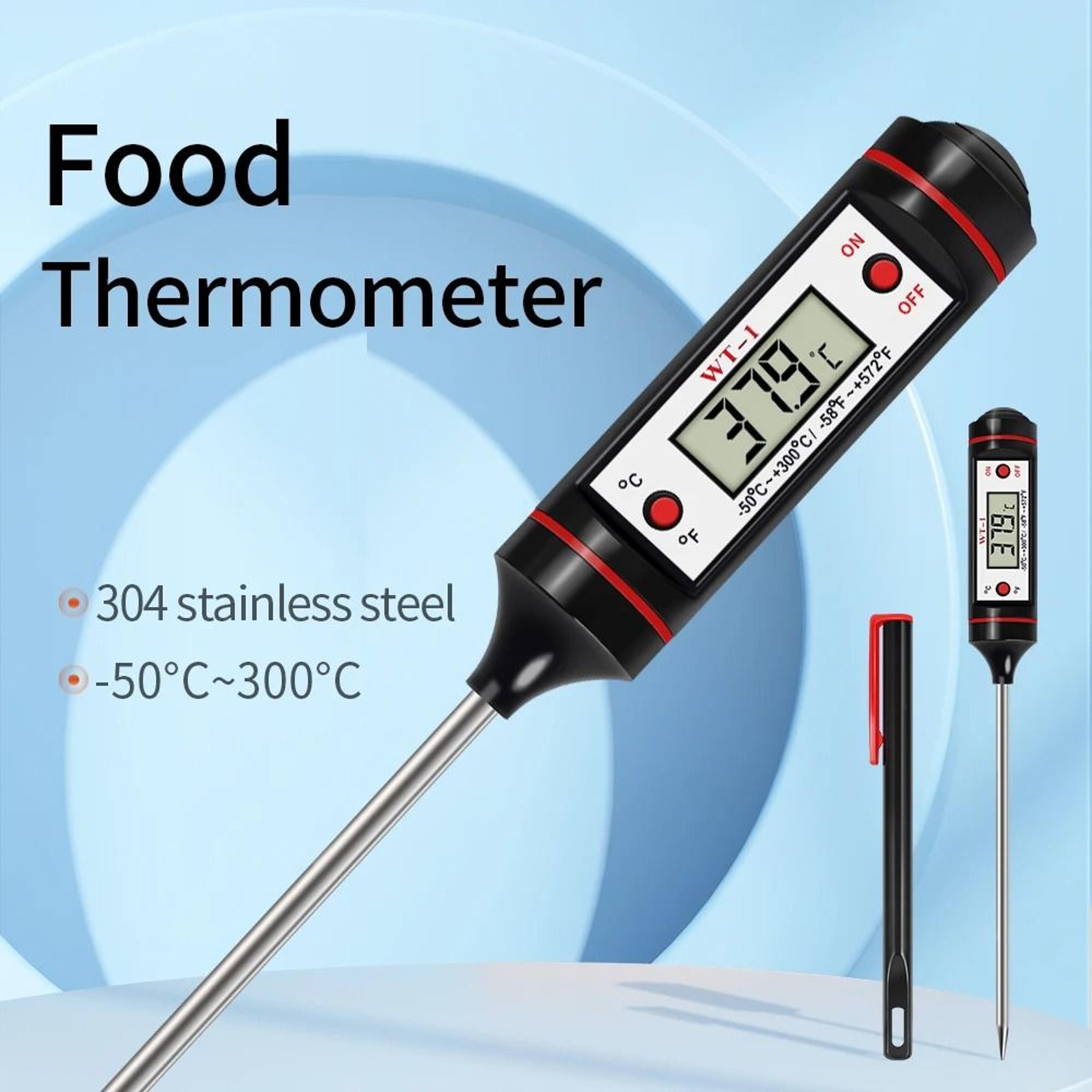 digital kitchen food thermometer with stainless steel probe for meat bbq and cooking