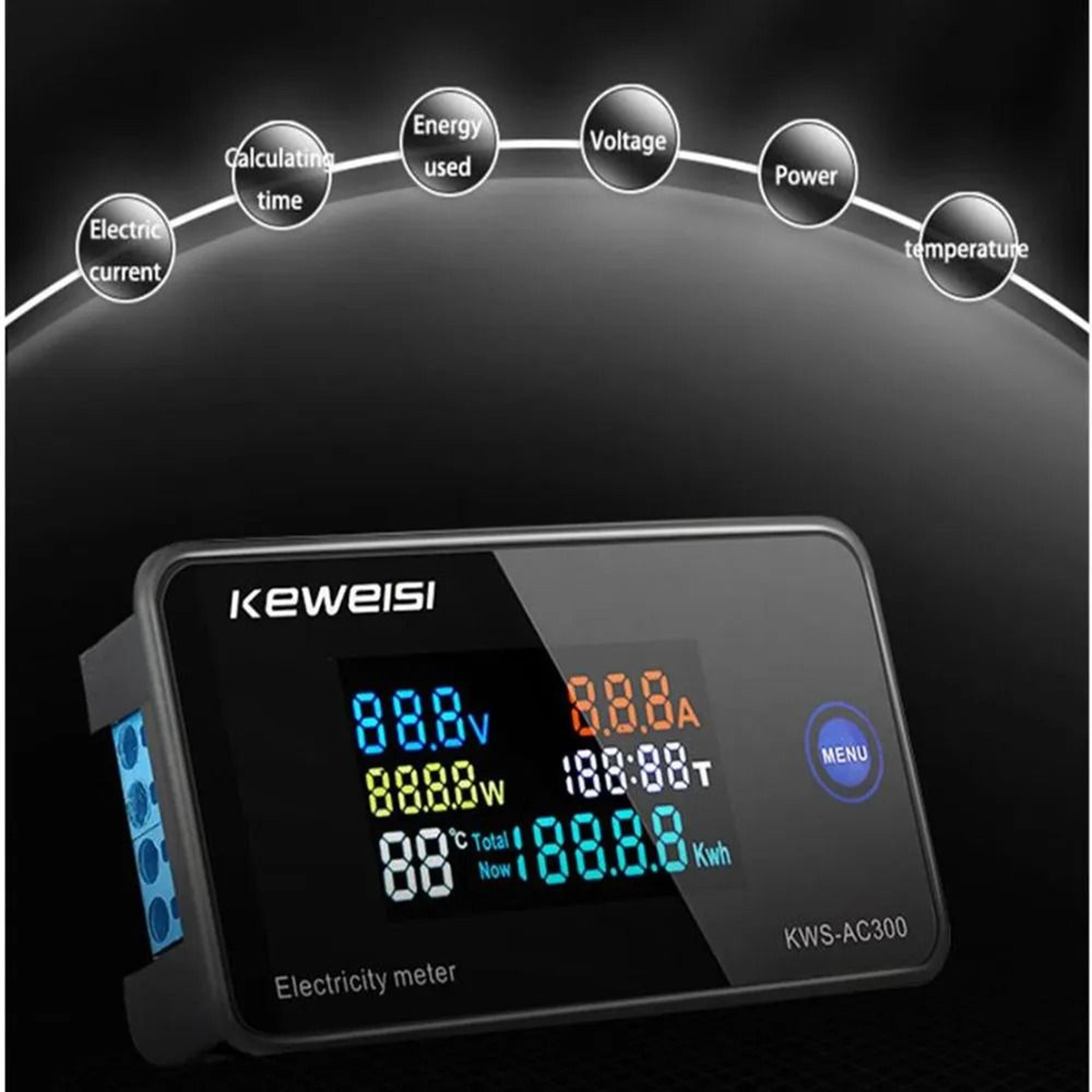 kws-ac300 digital ac voltmeter ammeter 50–300v 100a power energy meter