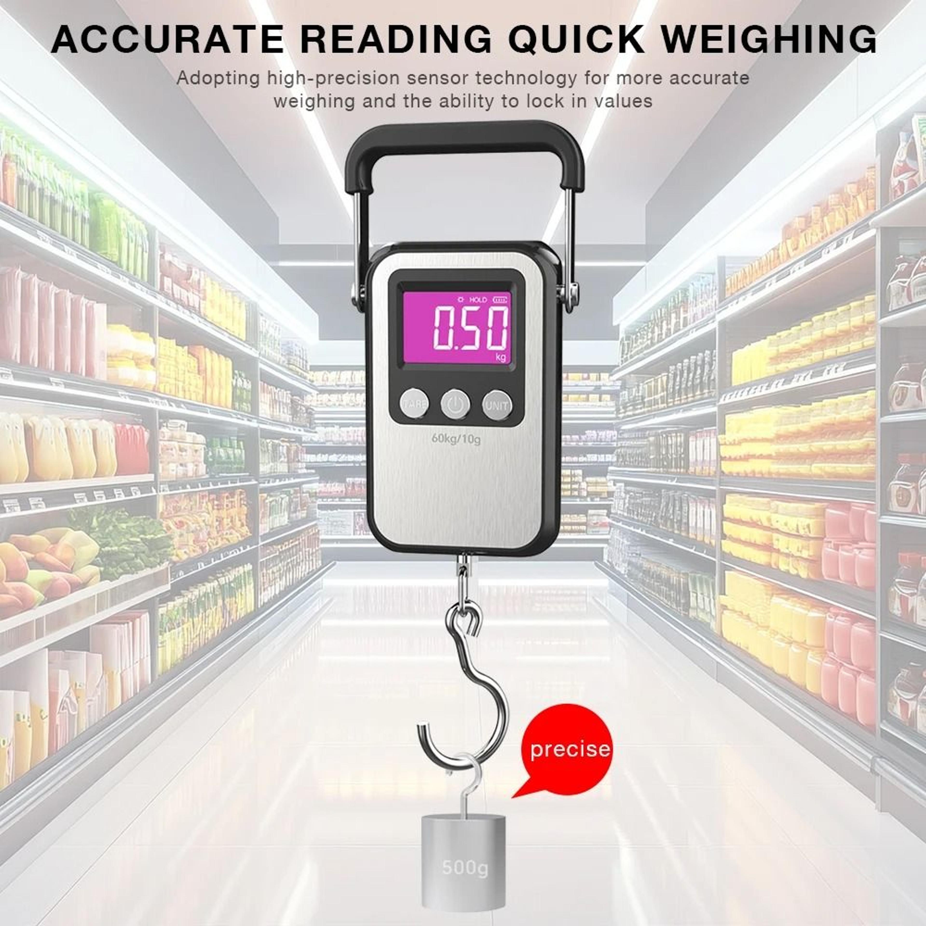 60kg Rechargeable Digital Hanging Scale LCD Luggage And Fishing Weight Meter 4