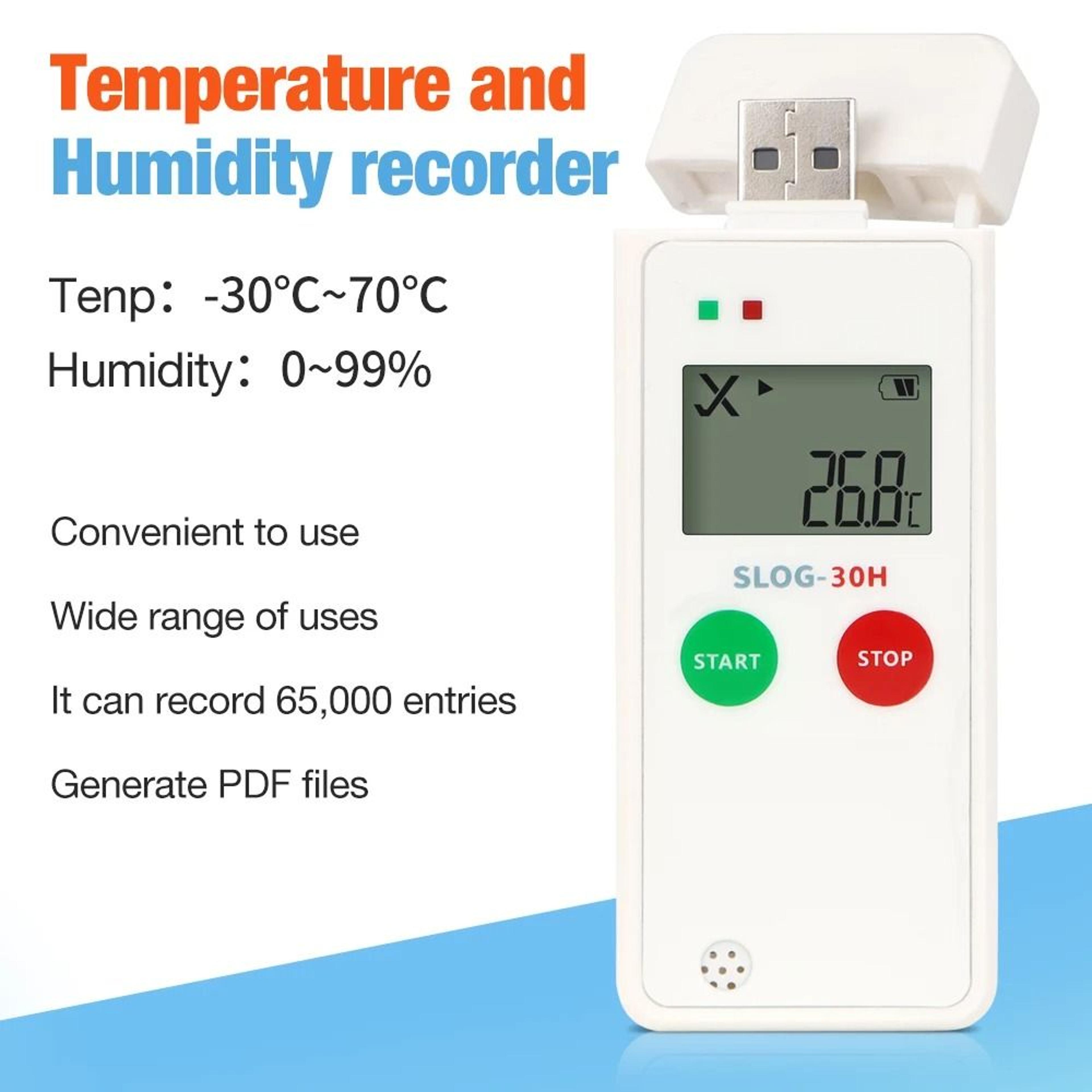 SLOG USB Temperature Data Logger 30C To 70C 65000Point Cold Chain Recorder 3